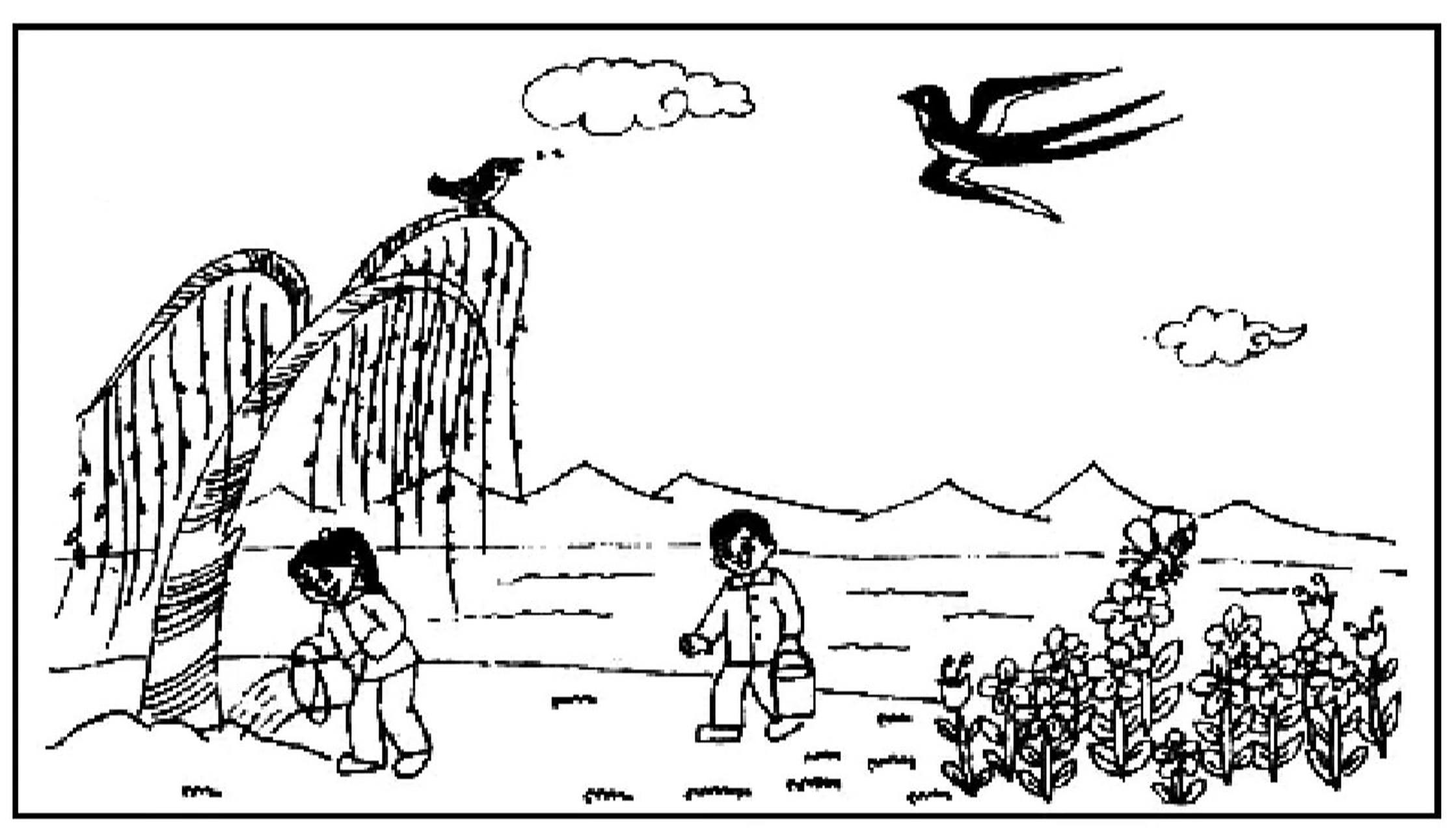 看图写话 春天真美 美丽的春天来到了我们的身边,天气一天天温暖起来