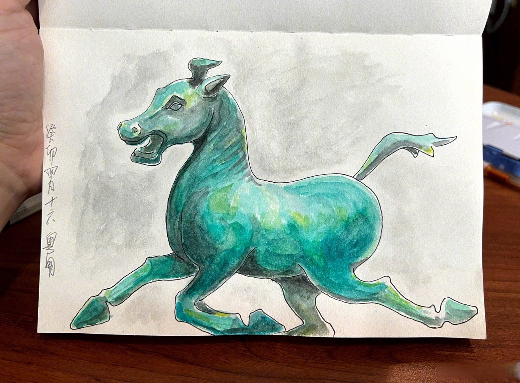 画个"马踏飞燕"充满赝品的气质哈哈[国宝]#和潘粤明一起画画