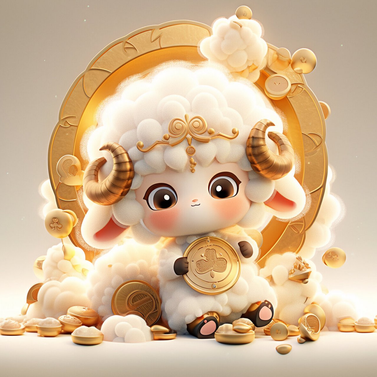 十二生肖发财头像—羊 2024年属羊人由于刑太岁,事业上会遇到一些坎坷