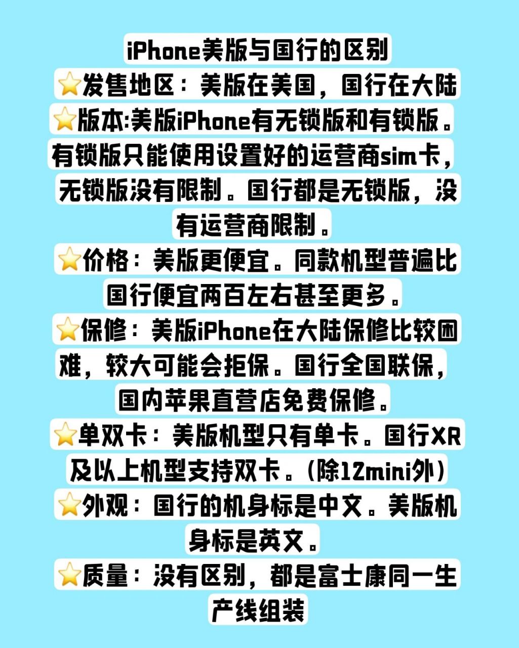 iphone美版与国行的区别 82发售地区:美版在美国,国行在大陆 82