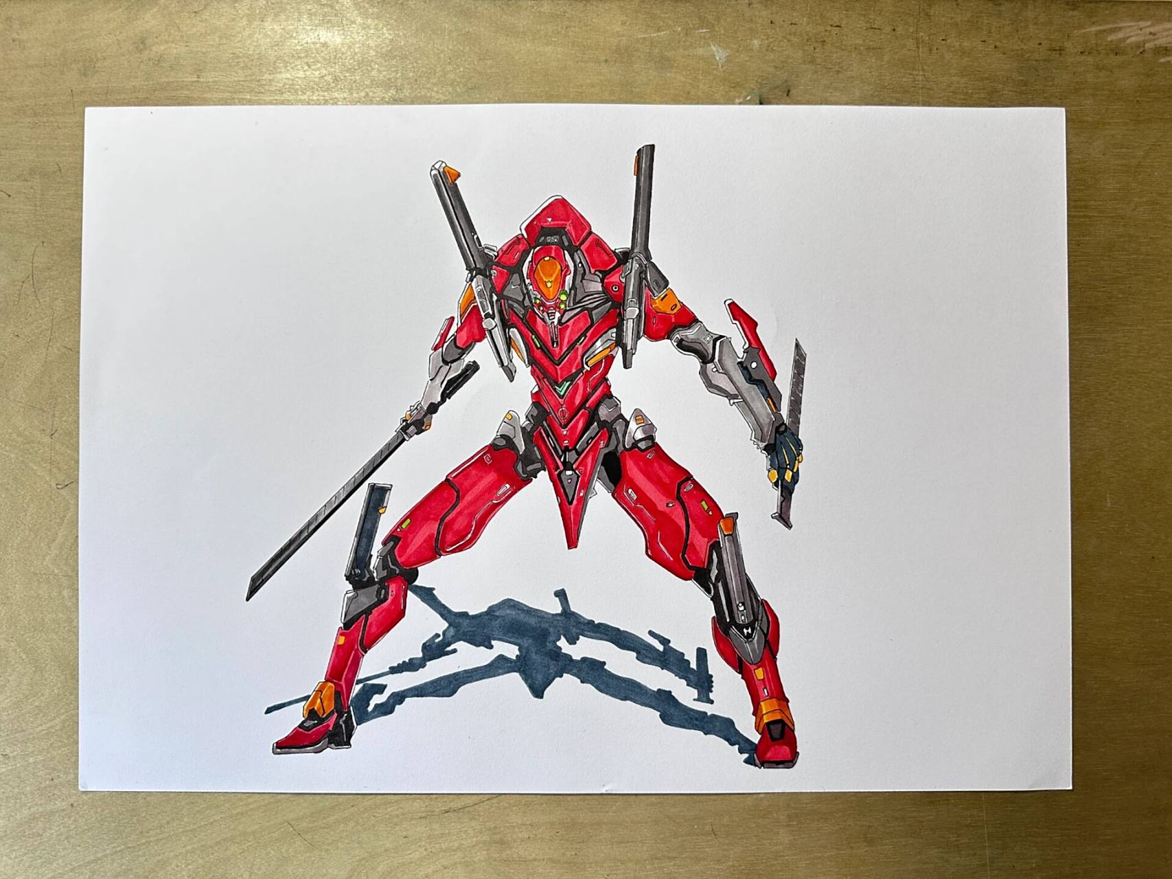 2号机 新世纪福音战士之二号机 马克笔,8k