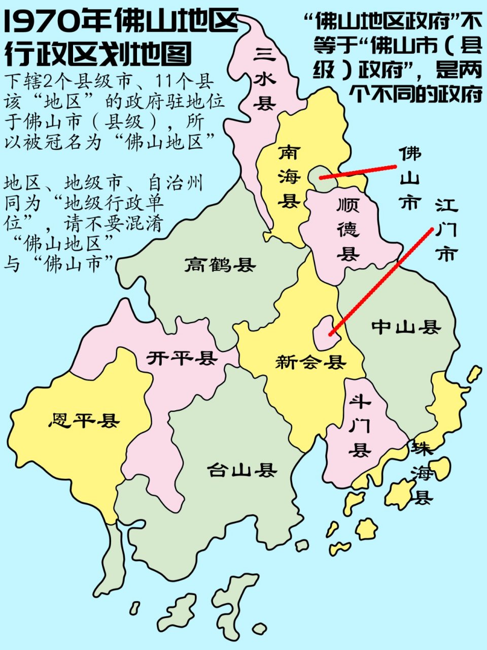 佛山市地图(1983年-1987年) 要了解佛山市,必须区分3个概念: 旧佛山市
