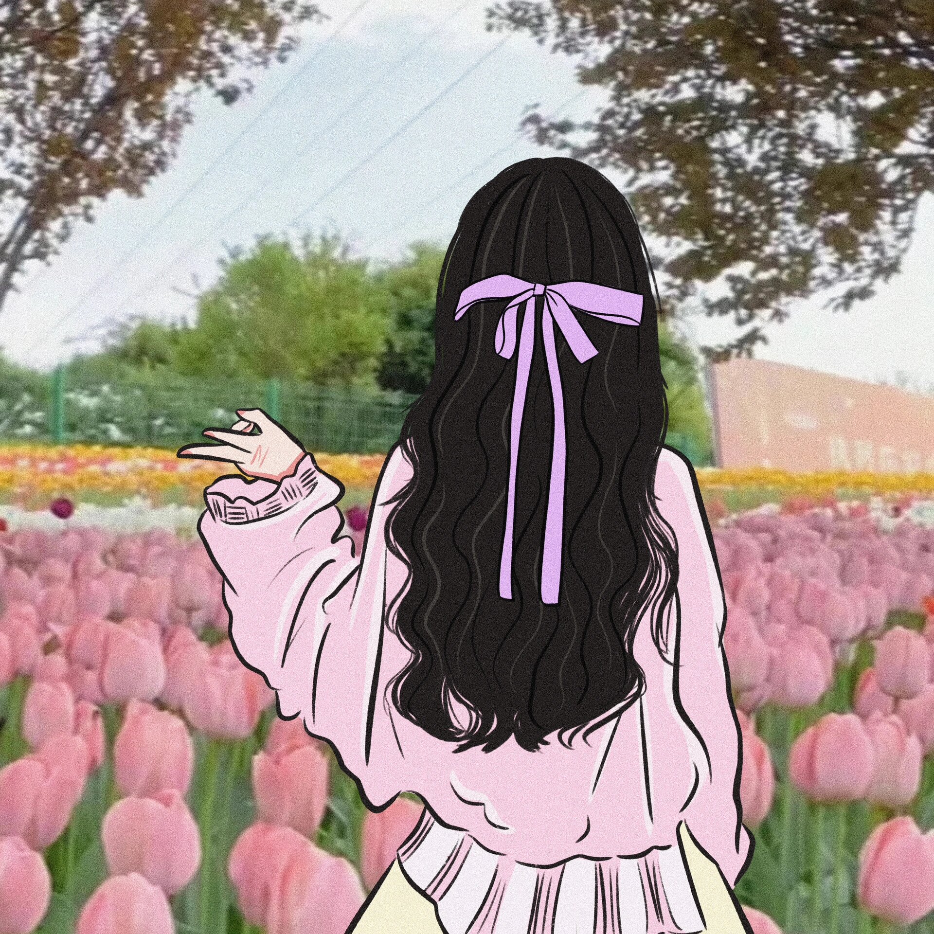 温柔女生背影头像