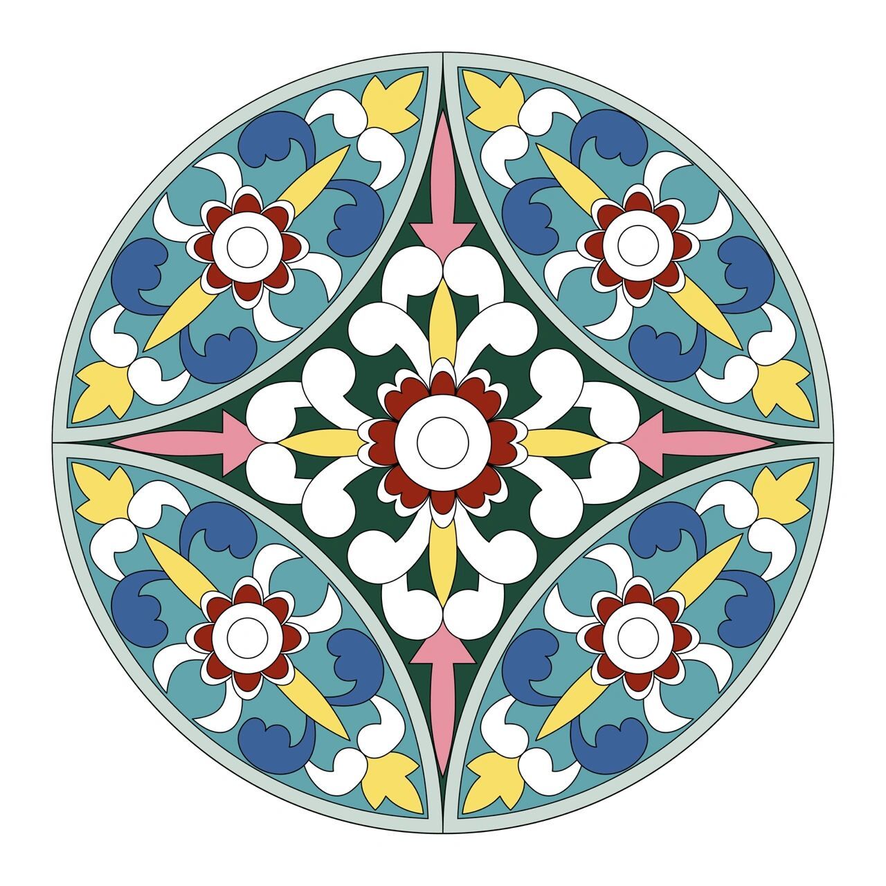 97钱纹又称铜钱纹,是由外部的圆形和内部的正方形或内向弧形方格