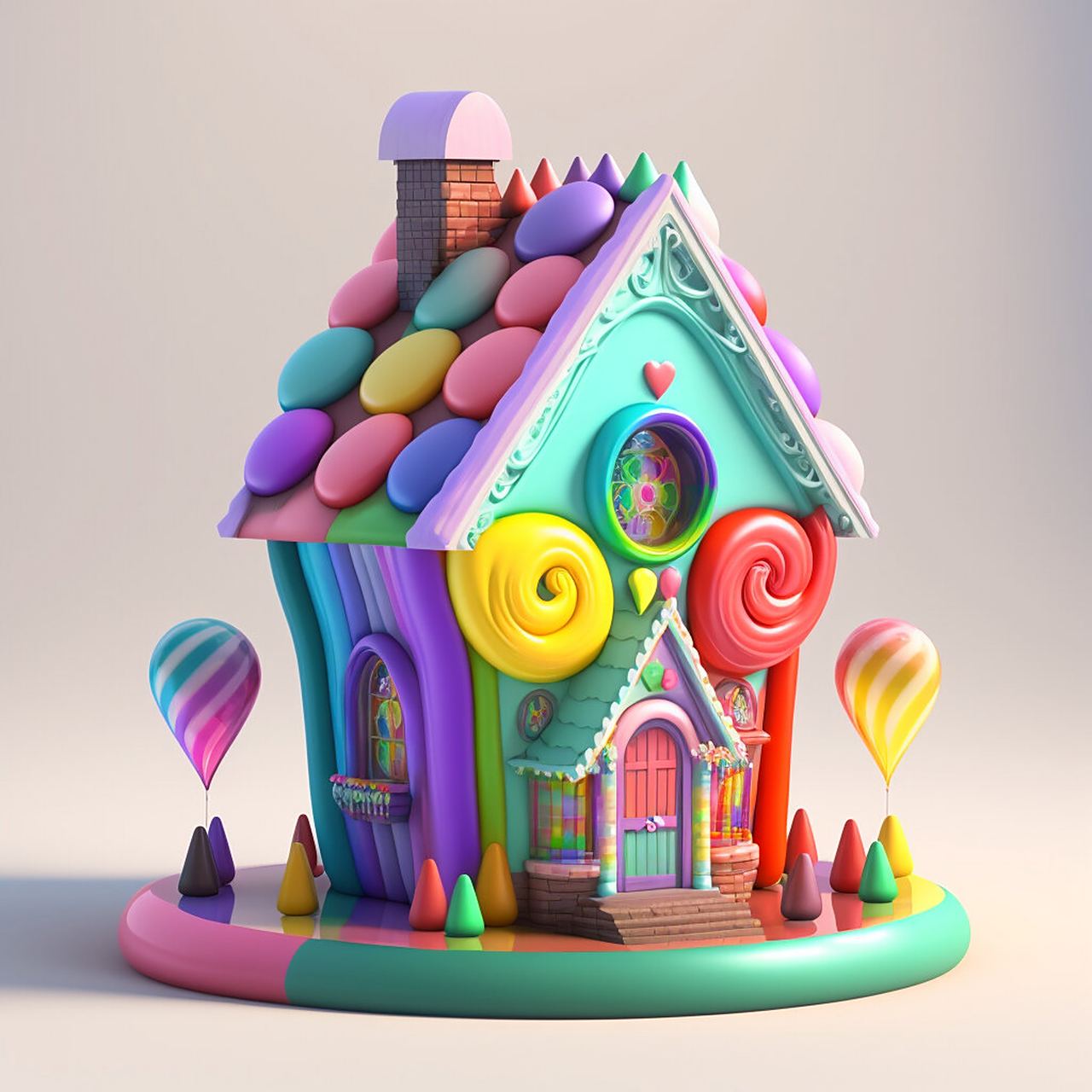 ai建筑|可爱糖果配色小房子