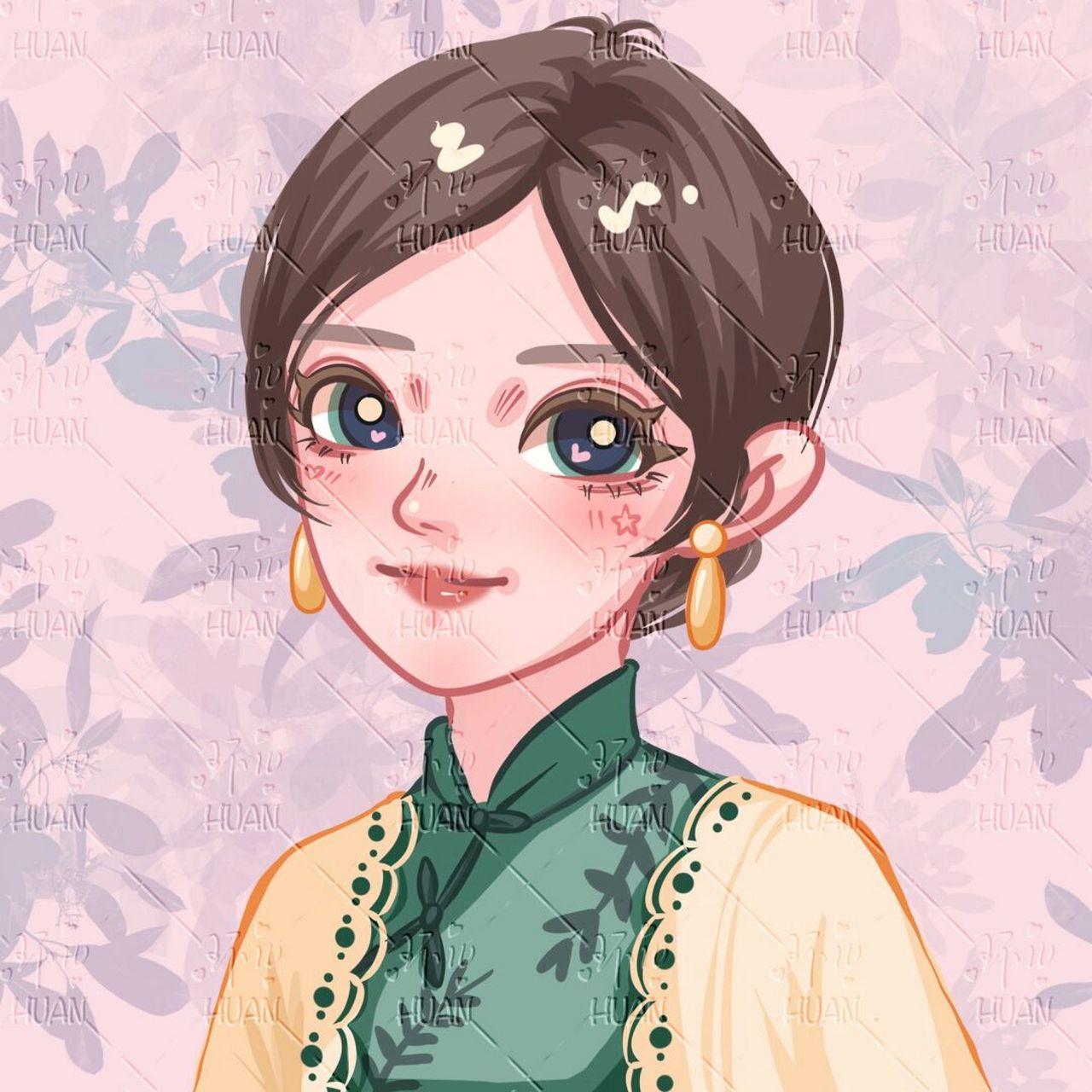 客稿展示 | 96民国风闺蜜头像 [害羞]设备:ipadpro202177apple