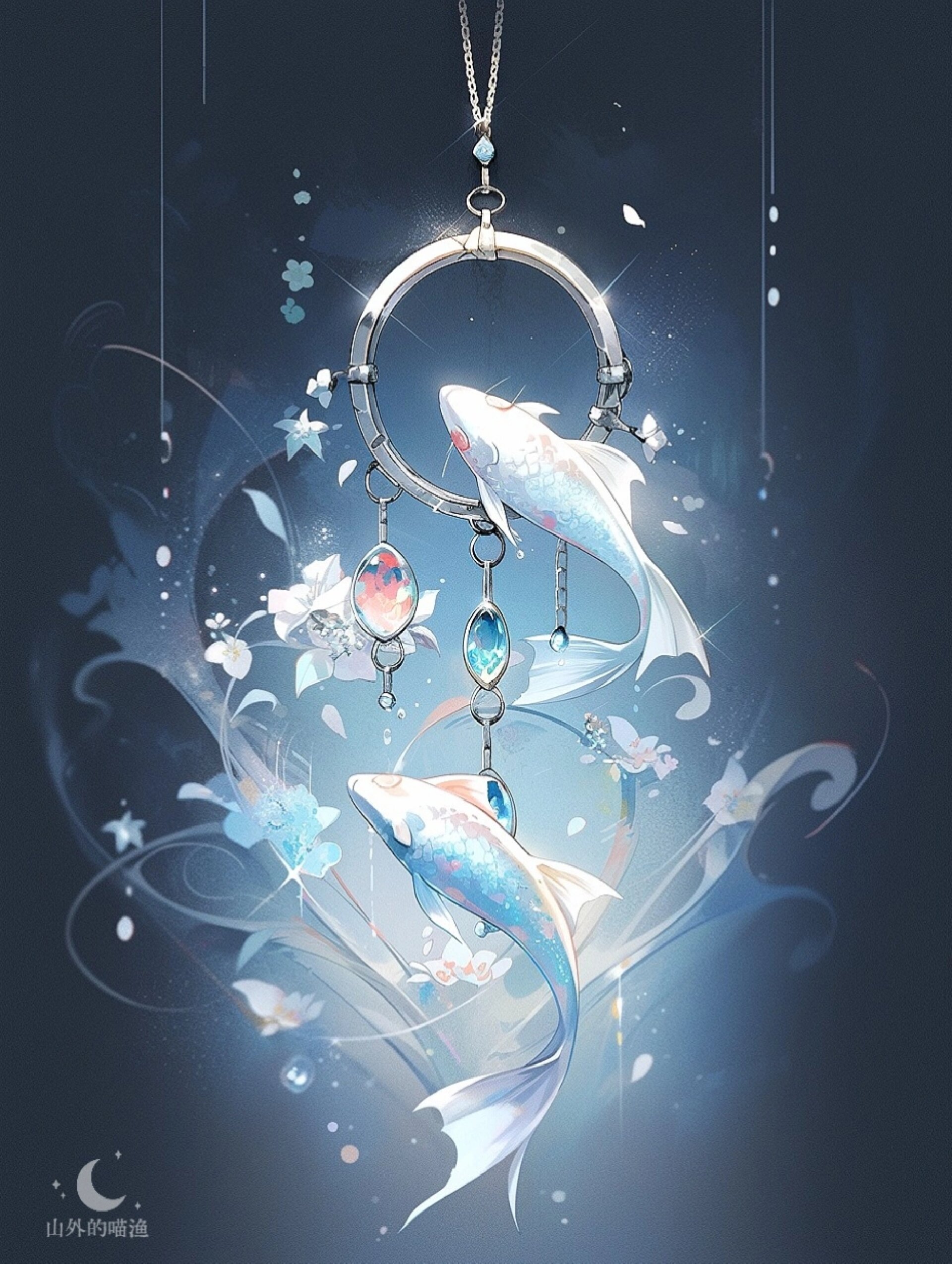 少女系国风唯美双鱼座项链  少女系双鱼座国风项链,是一件结合了时尚