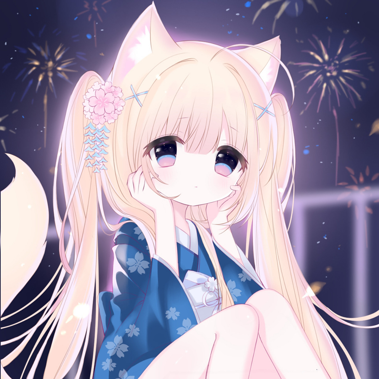 女生头像 和服 可爱 动漫 夏日祭