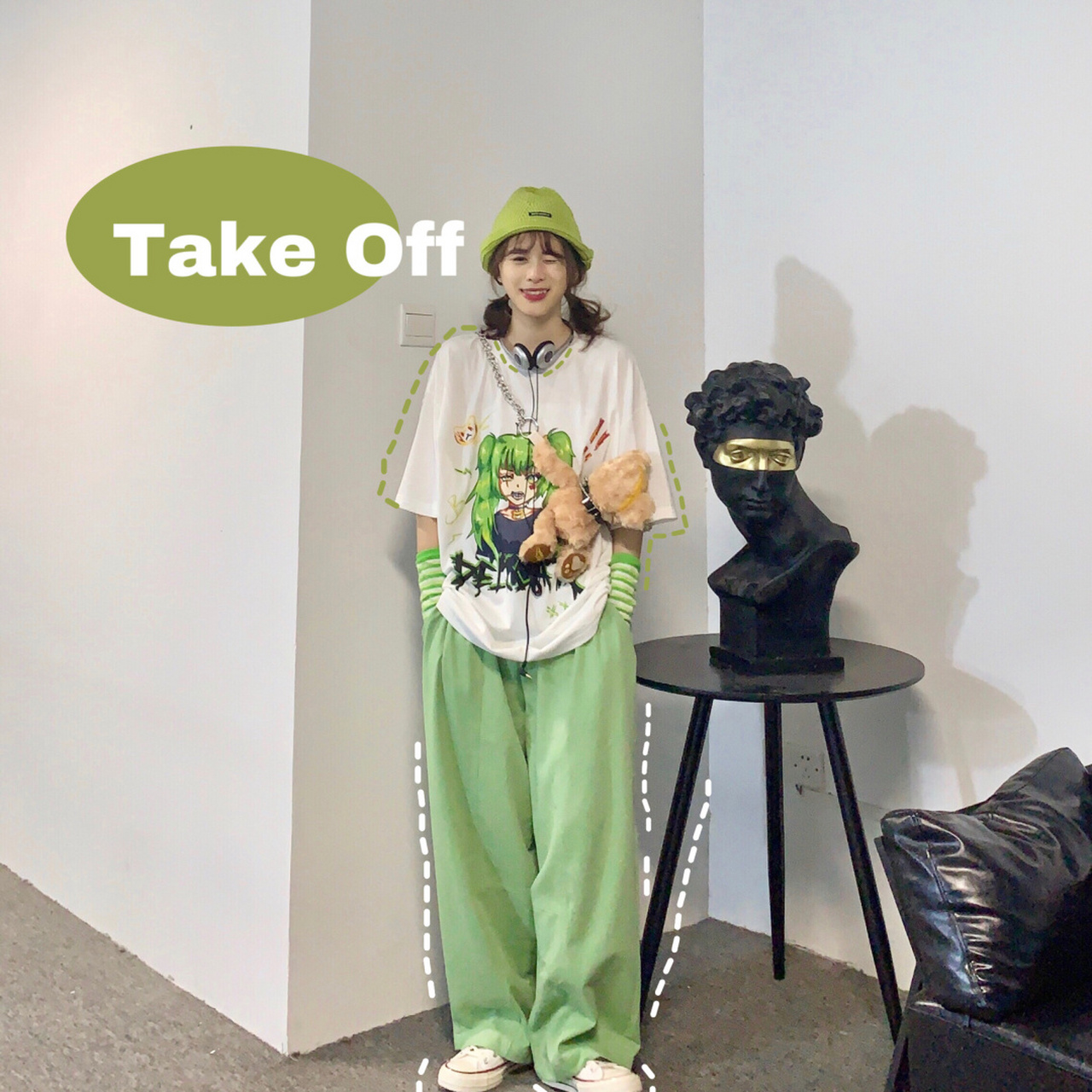 y2k复古蒸汽波穿搭|98平平无奇撞色小天才 今日是95薄荷冰淇淋