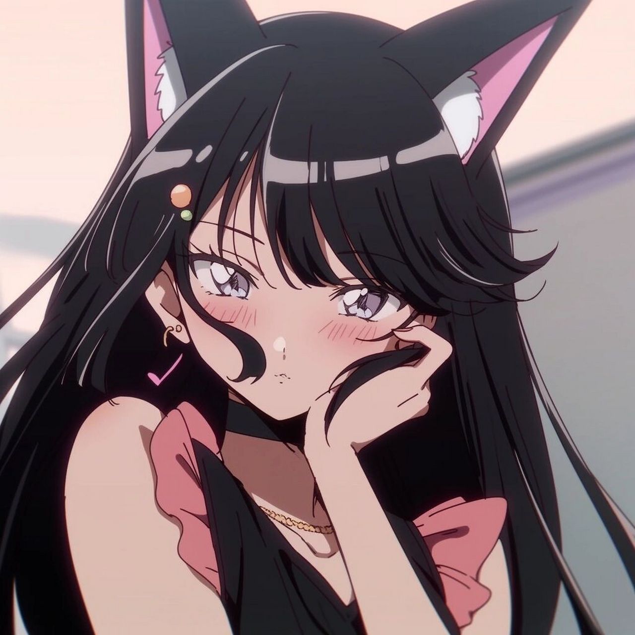 midjourney|旧漫头像-复古蒸汽波-甜酷猫女