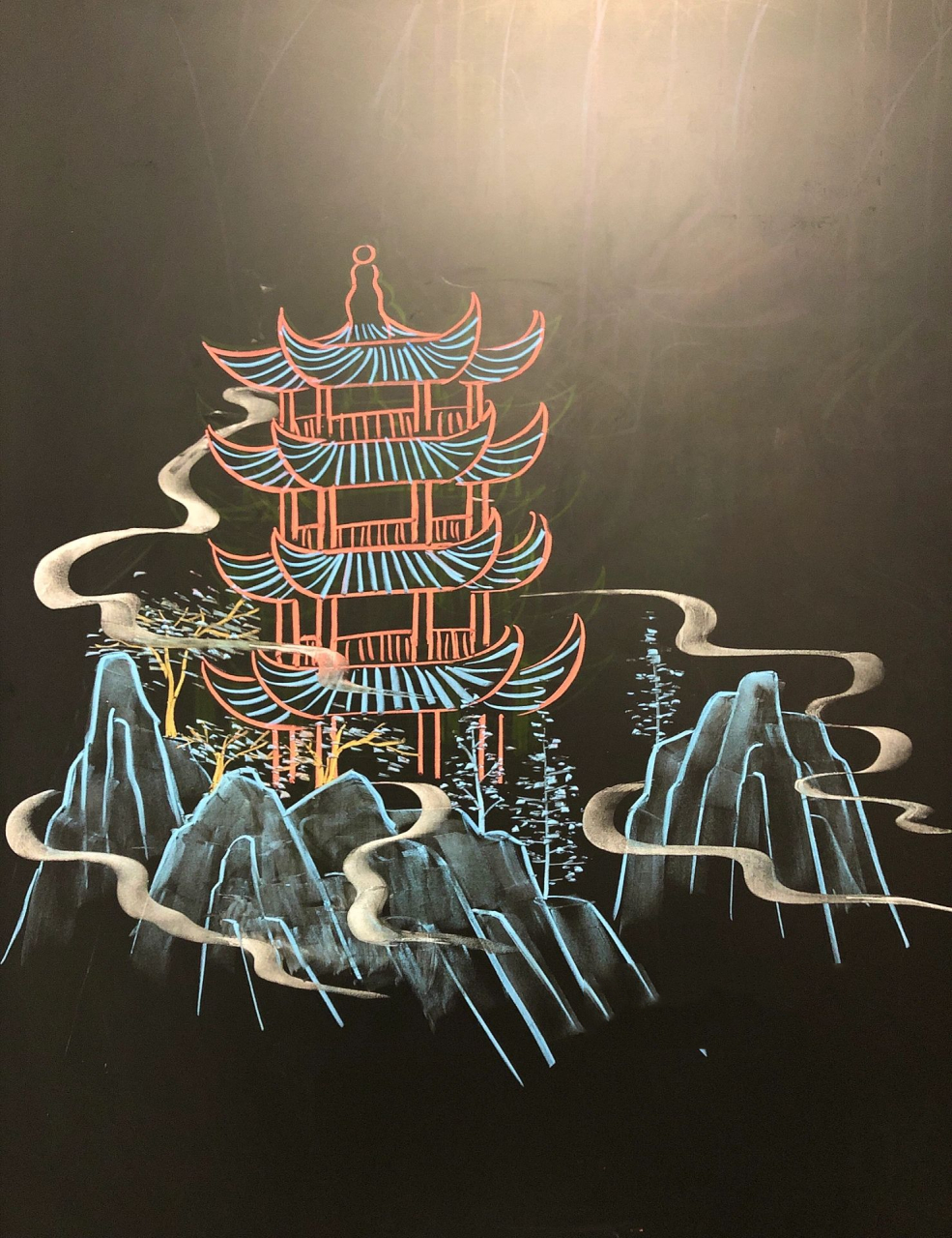 简笔画的方式画黄鹤楼,有些太不像了92