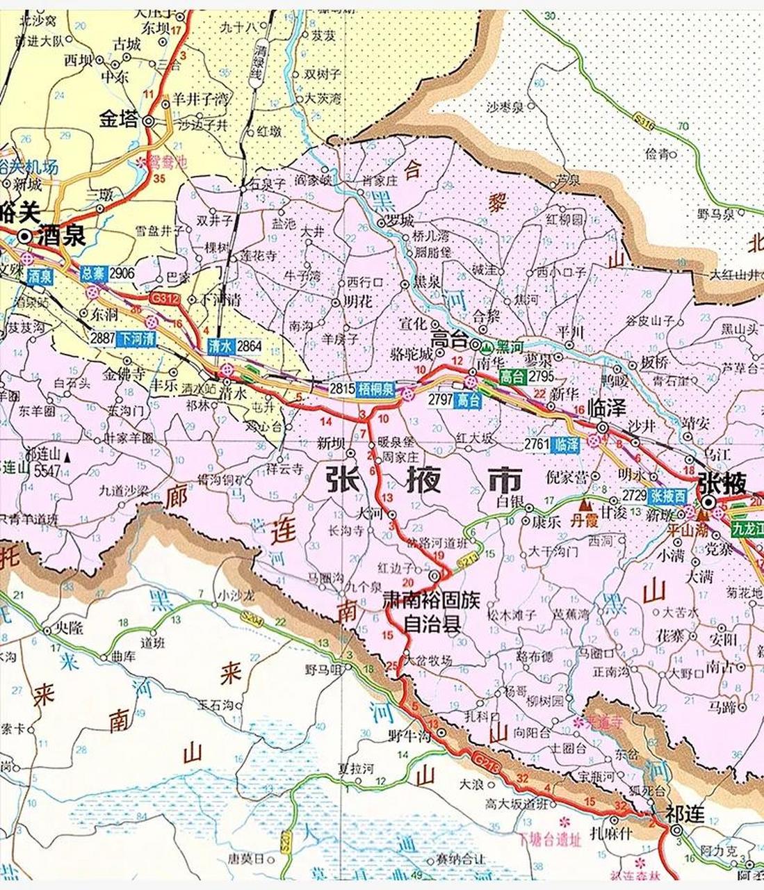 张掖市——肃南裕固族自治县——祁连县,这条旅游线路走的是s213省道
