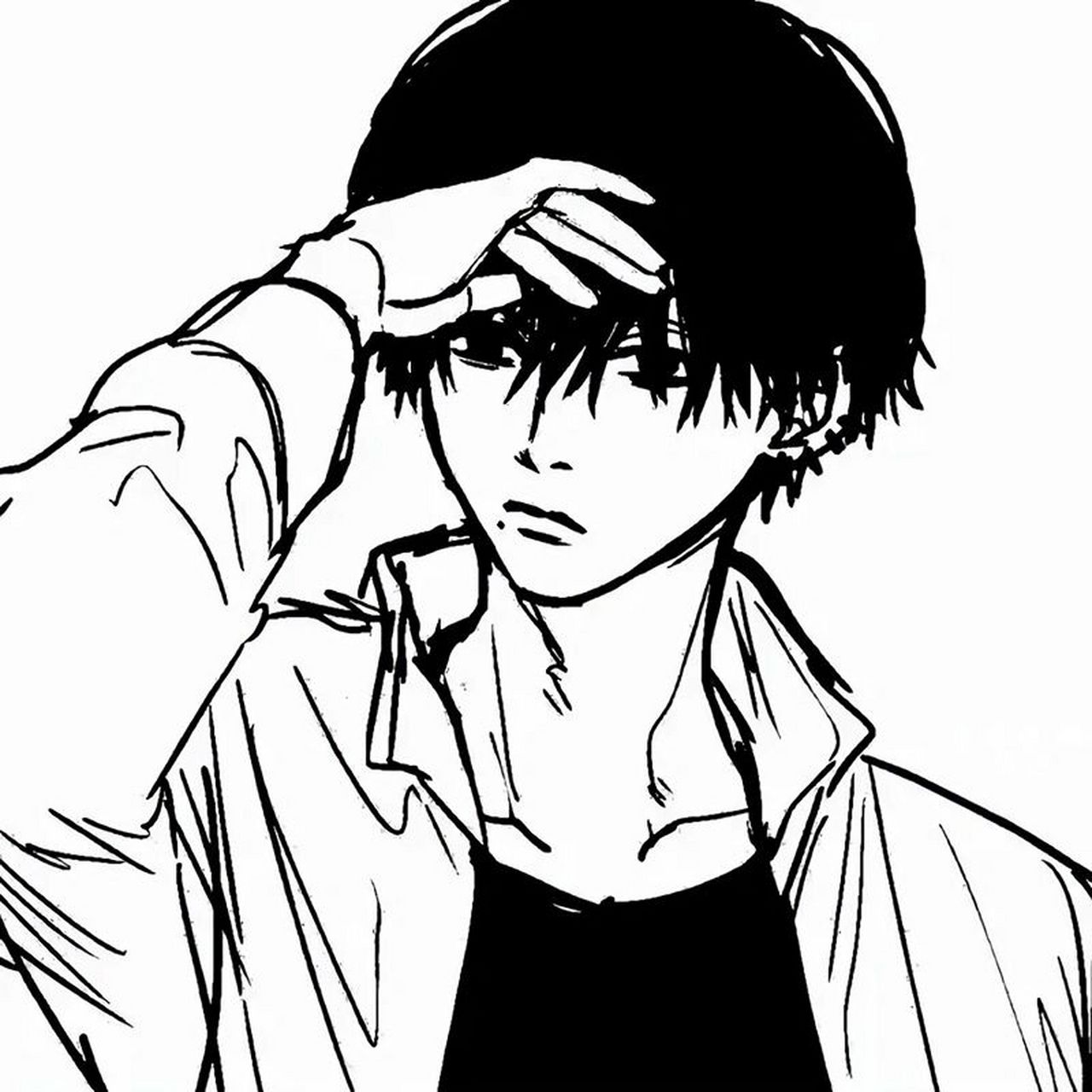 黑白动漫男生头像 "现实,比你想象中残酷百倍,所以坚强起来.