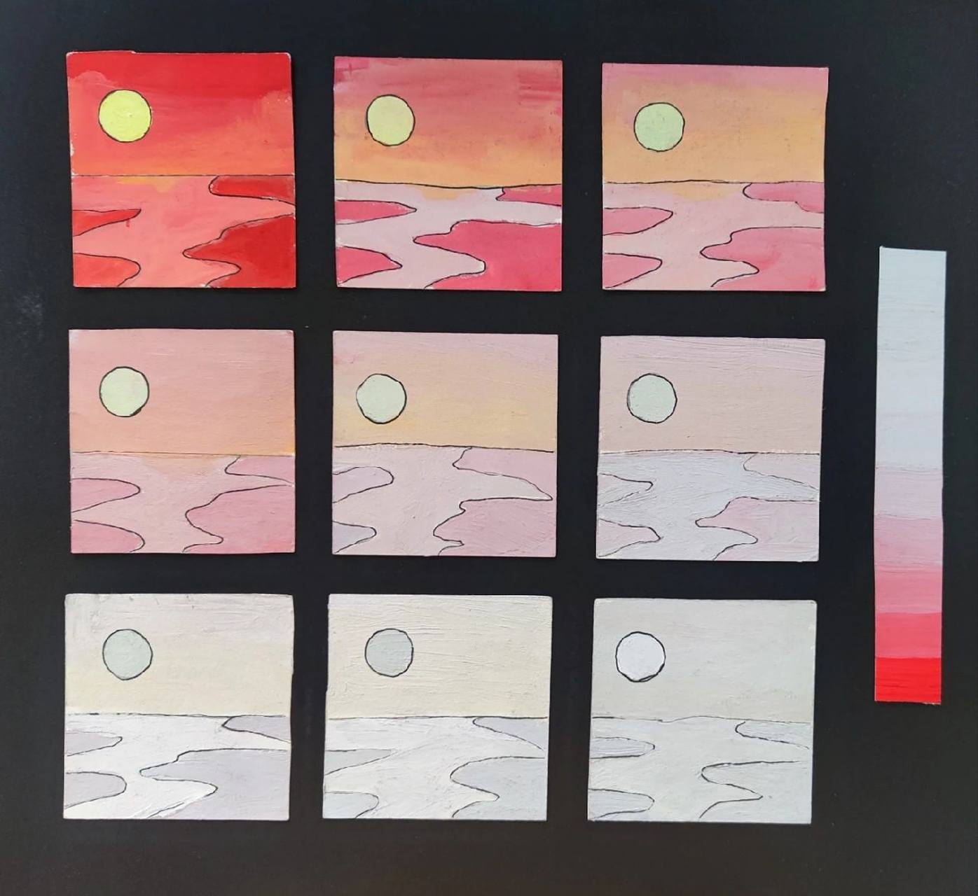 色彩构成,纯度九宫格