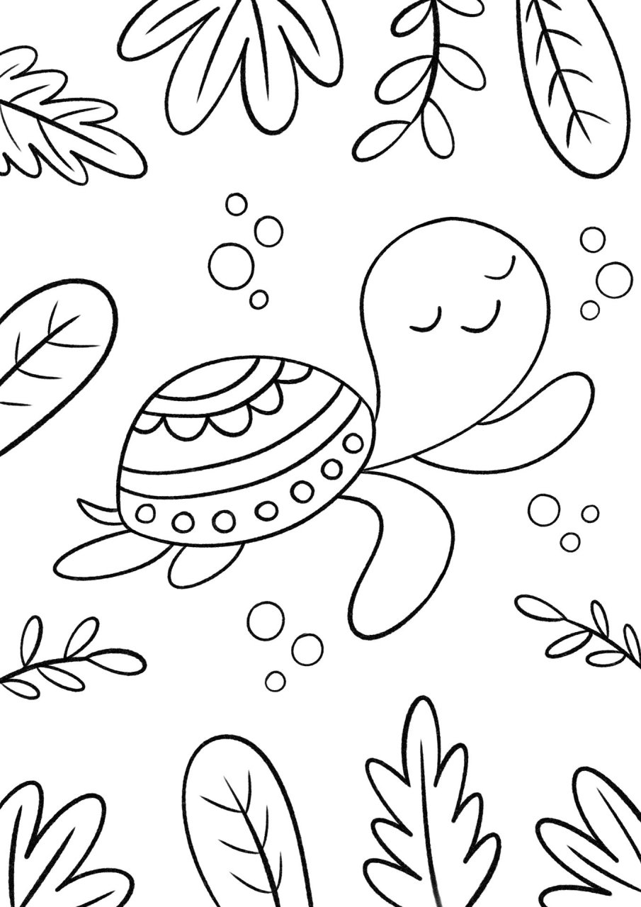 小乌龟简笔画 小朋友喜欢的乌龟简笔画来啦,这个小乌龟的龟壳好漂亮哟