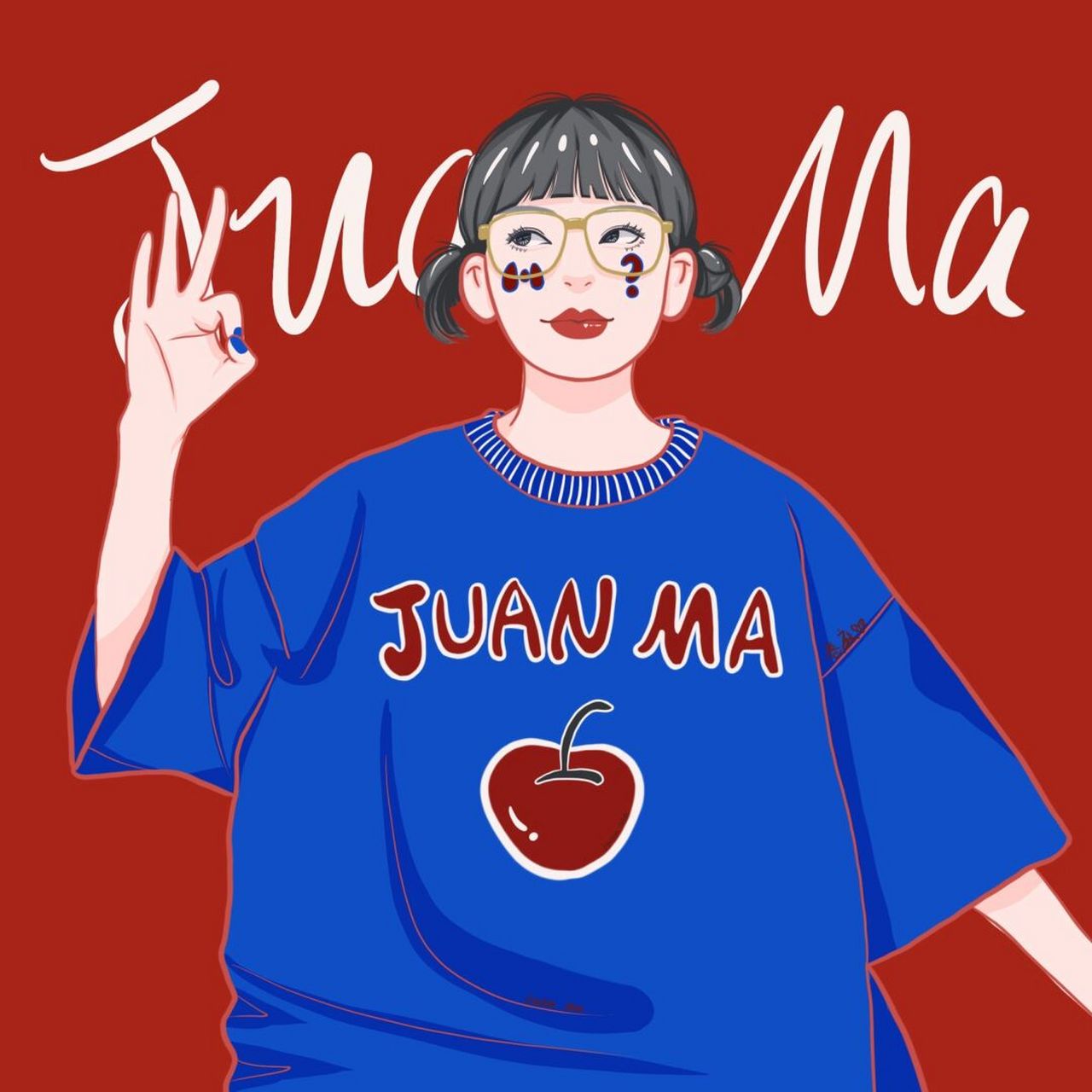 插画 | 头像 | 小仙女都爱的头像 比ok手势 94图片可做个人头像