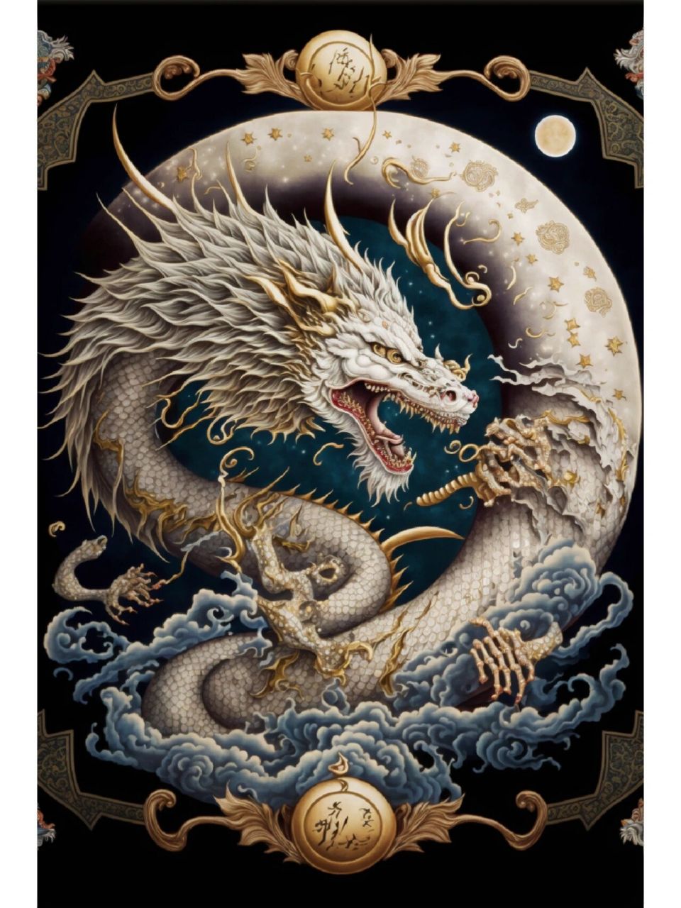 ai绘画"关键词"国风神龙 龙,中国古代神话中的动物,为鳞虫之长.