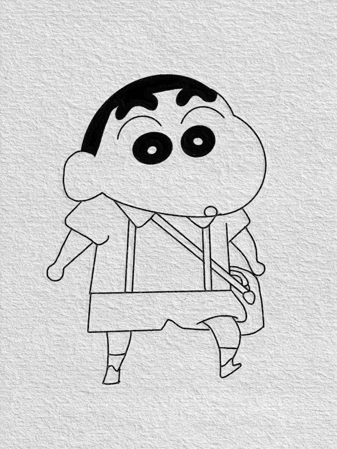 蜡笔小新简笔画教程已附色(87) big~可可爱爱的蜡笔小新