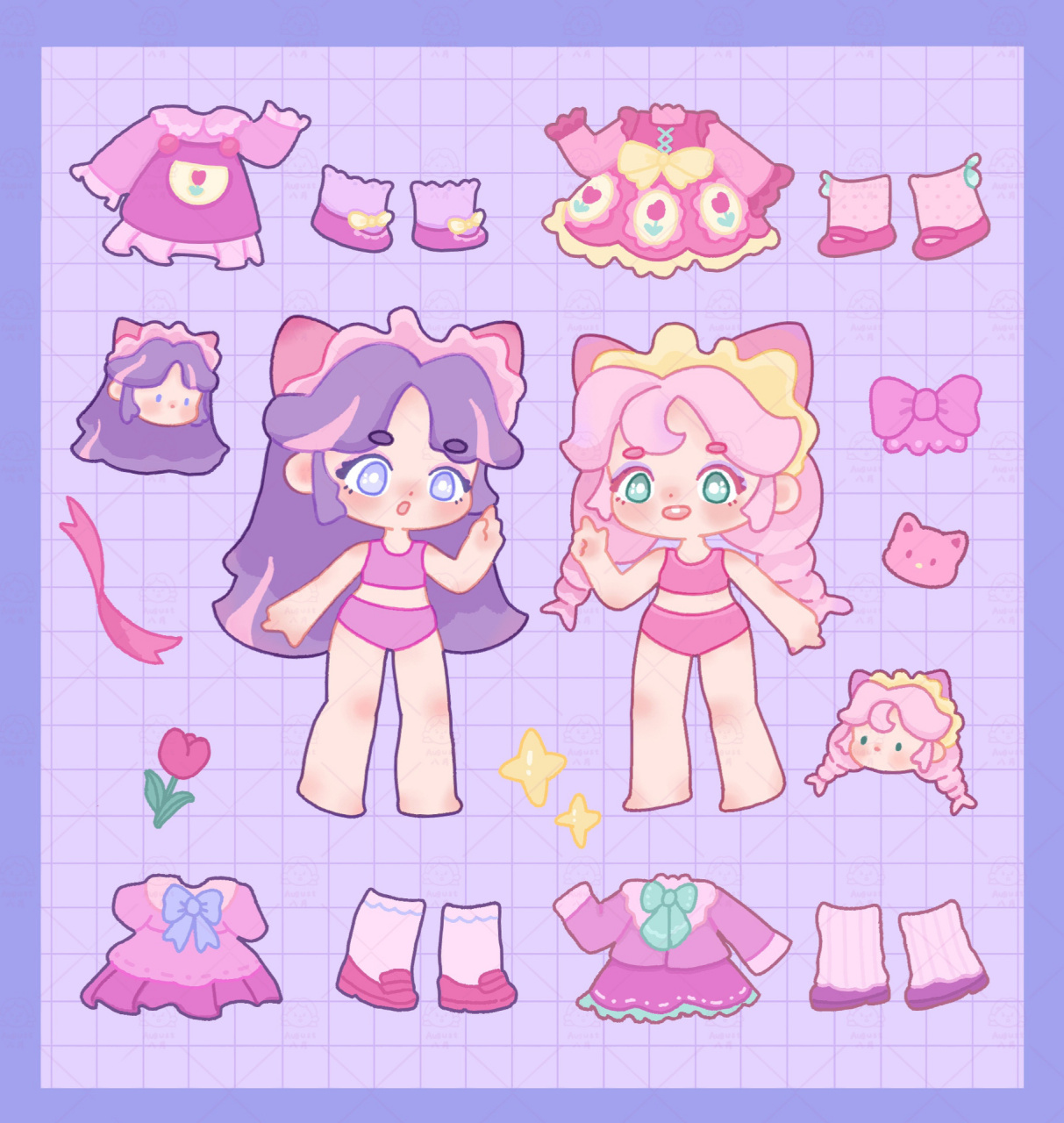 换装贴纸 闺蜜穿搭