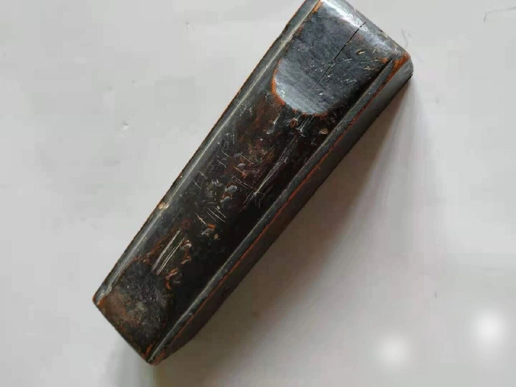 中古惊堂木 小叶黄杨材质  莹润厚重  有角有棱 取其规矩之意