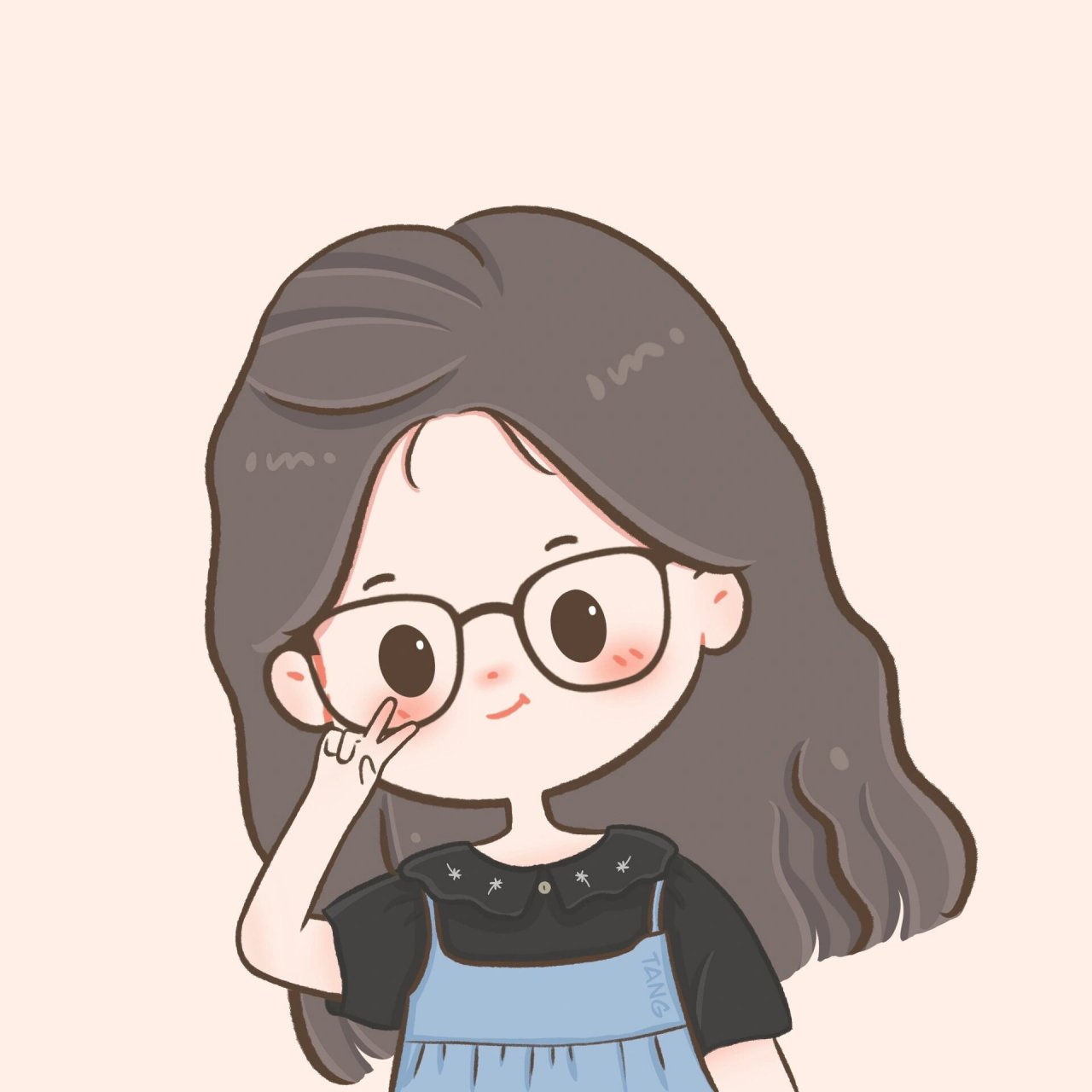 q版女生头像 左滑戴上眼镜～ 喜欢自行保存哦,可当头像,9215转载