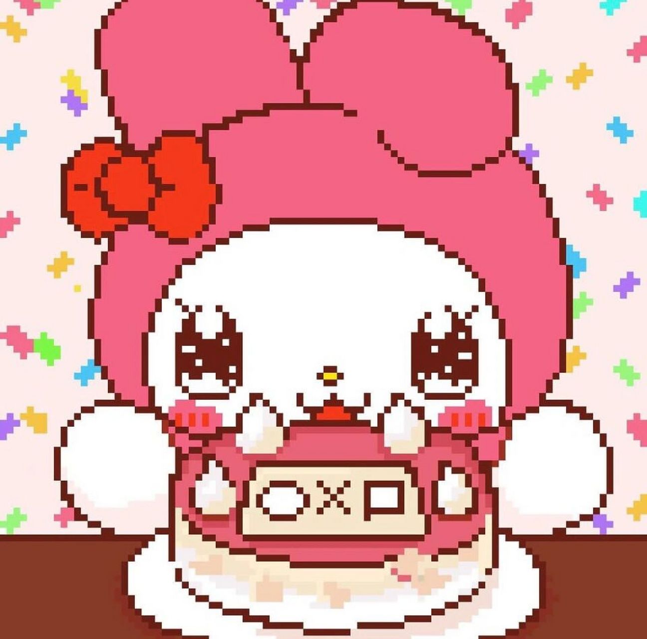 超可爱像素风美乐蒂头像95楚楚可怜的小眼神 像素风美乐蒂头像98