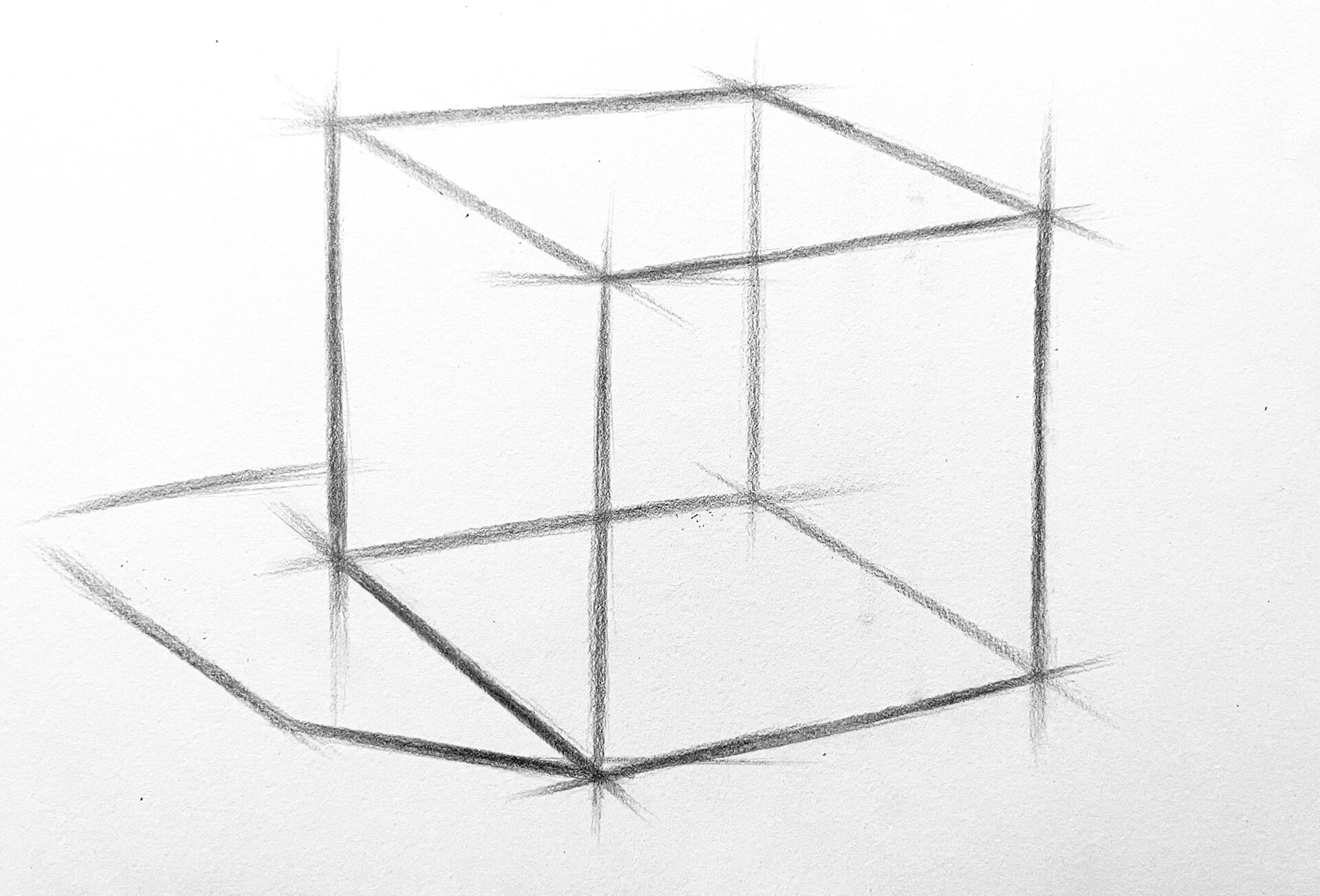 素描正方体步骤(重新画一些之前的范画