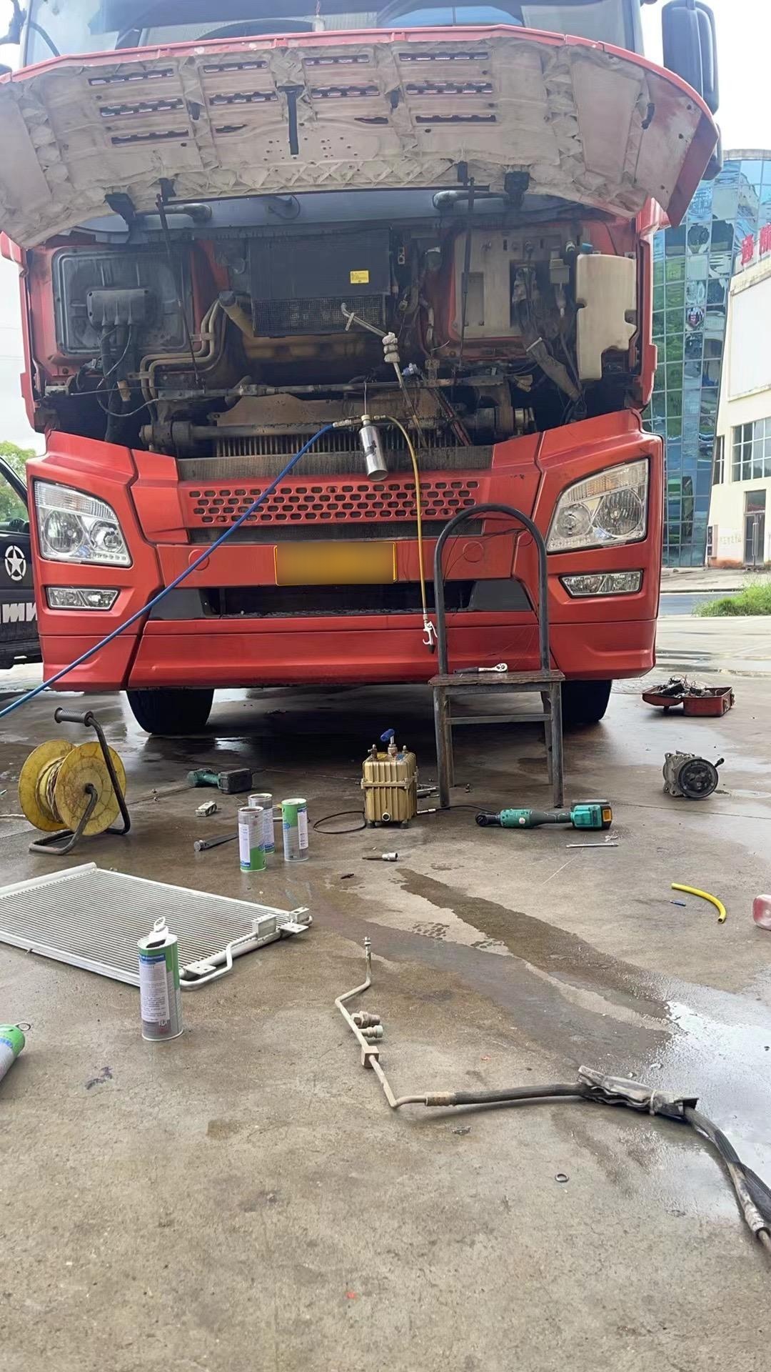 解放jh6空调压缩机拉缸维修清洗系统