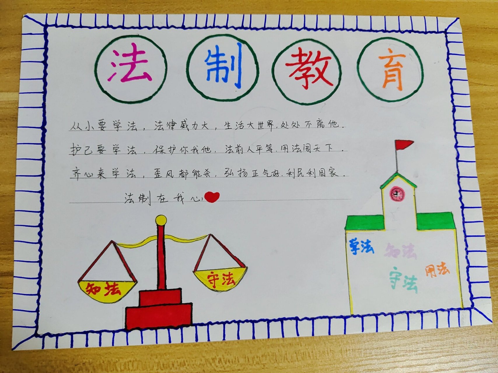 小学法治教育手抄报