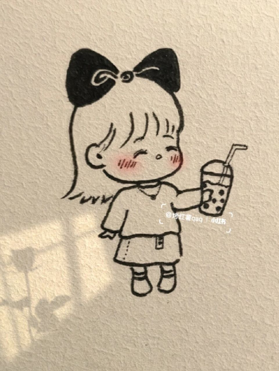 简笔画教程# #简笔画# #绘画教程# #卡通小女孩# #手绘# #可爱