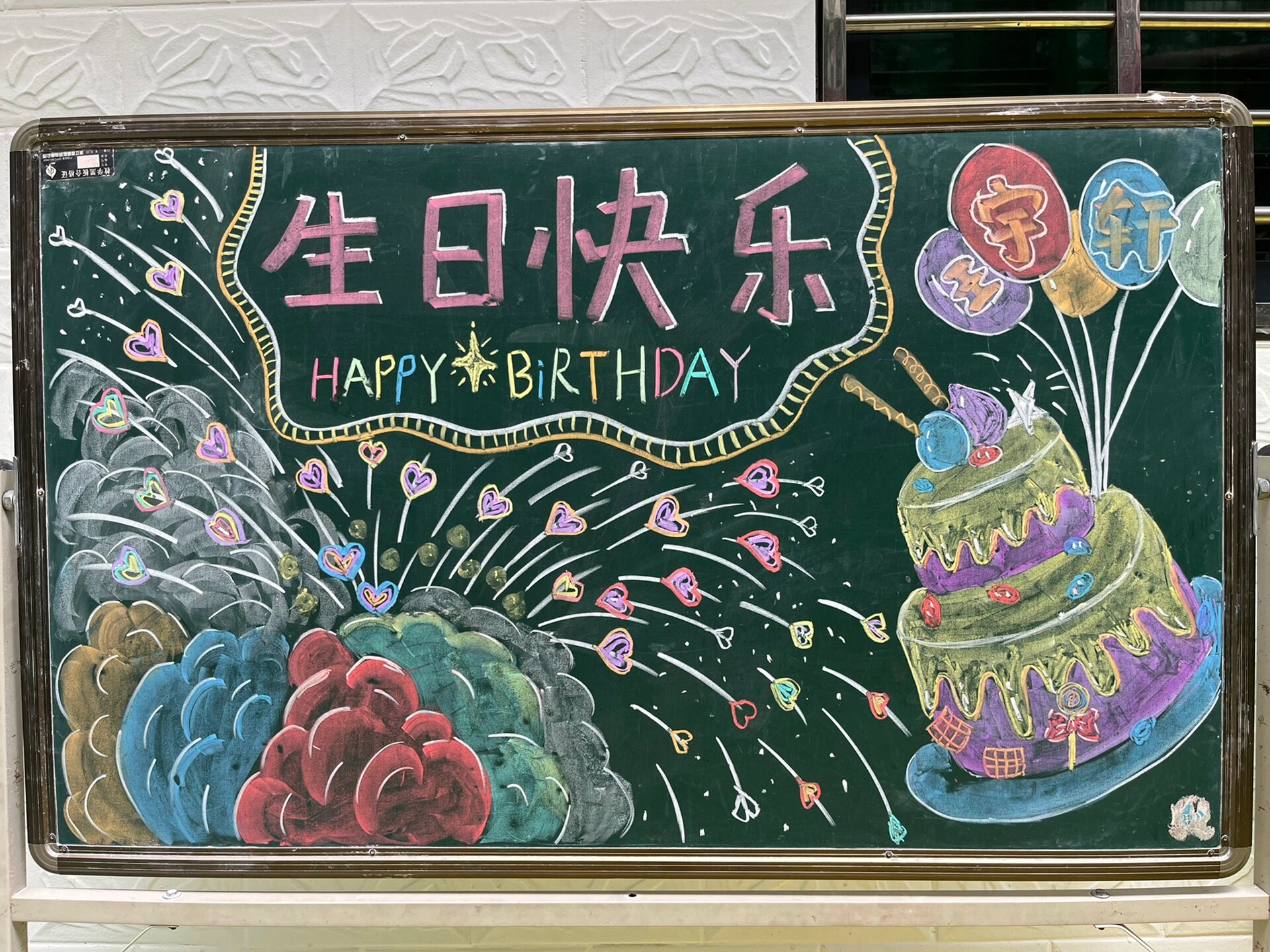 幼儿园生日黑板报