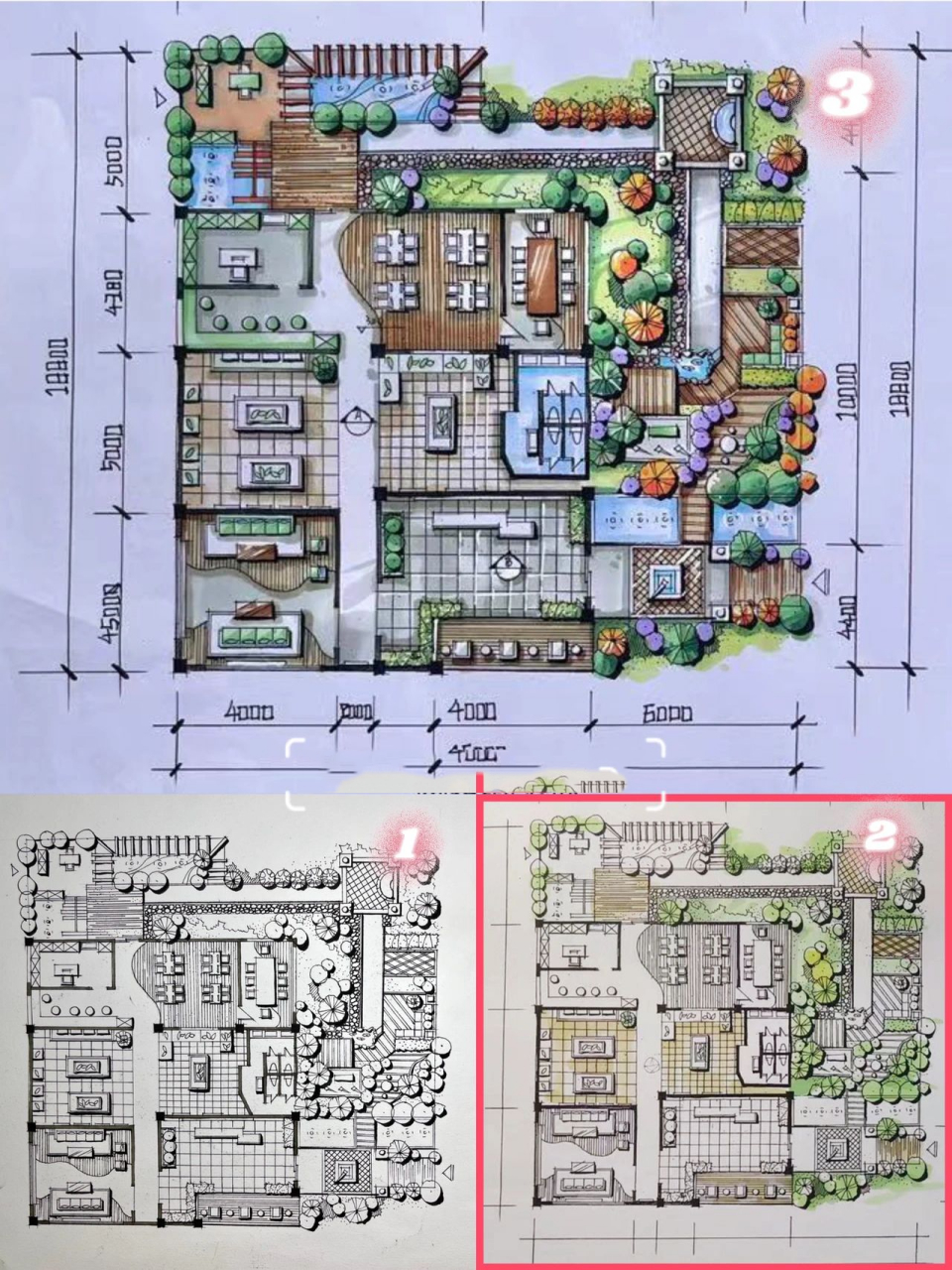 环艺考研|室内平面图手绘方案绘制步骤 11566绘制1*1cm柱网格.