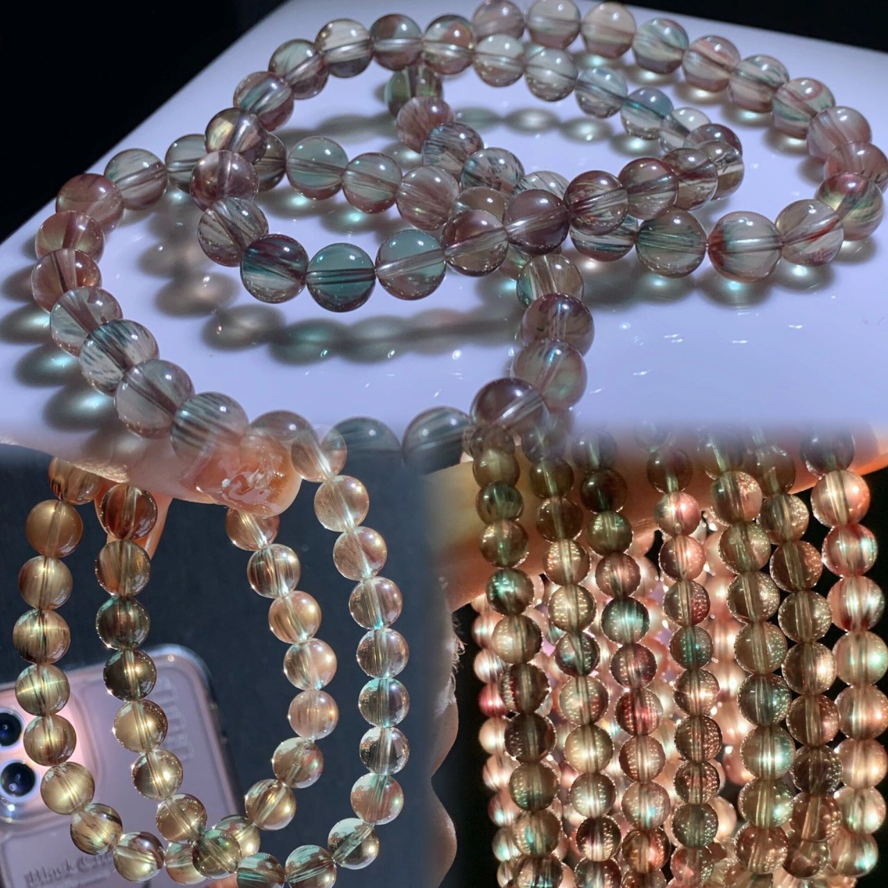 双色 #水晶# #天然水晶# #水晶手链# #安德森# #极光# #安德森长石