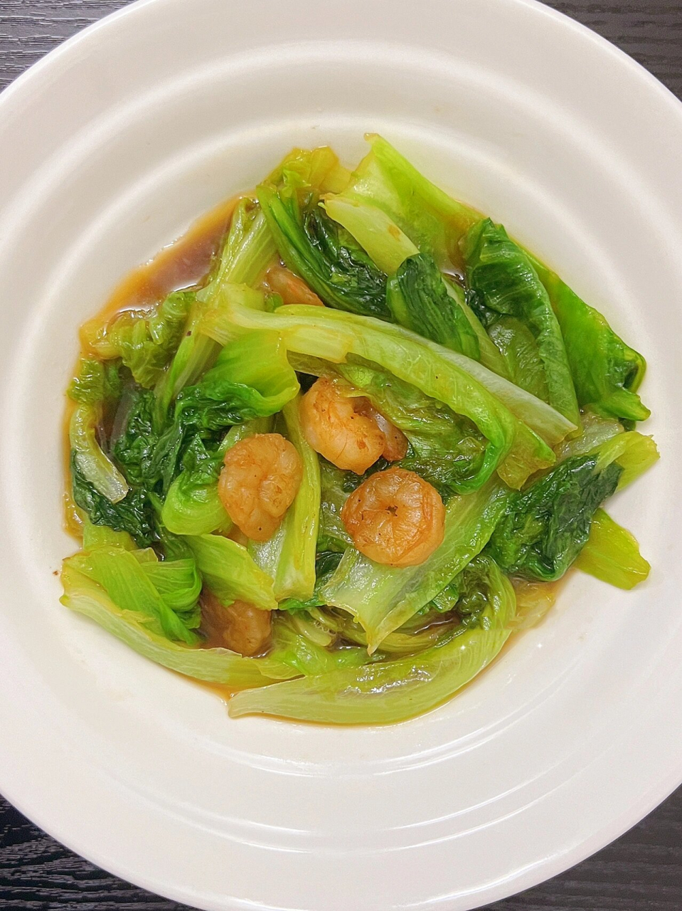 一人食|虾仁生菜02 做法超简单的青菜02 家常菜打卡,虾仁先炒至金