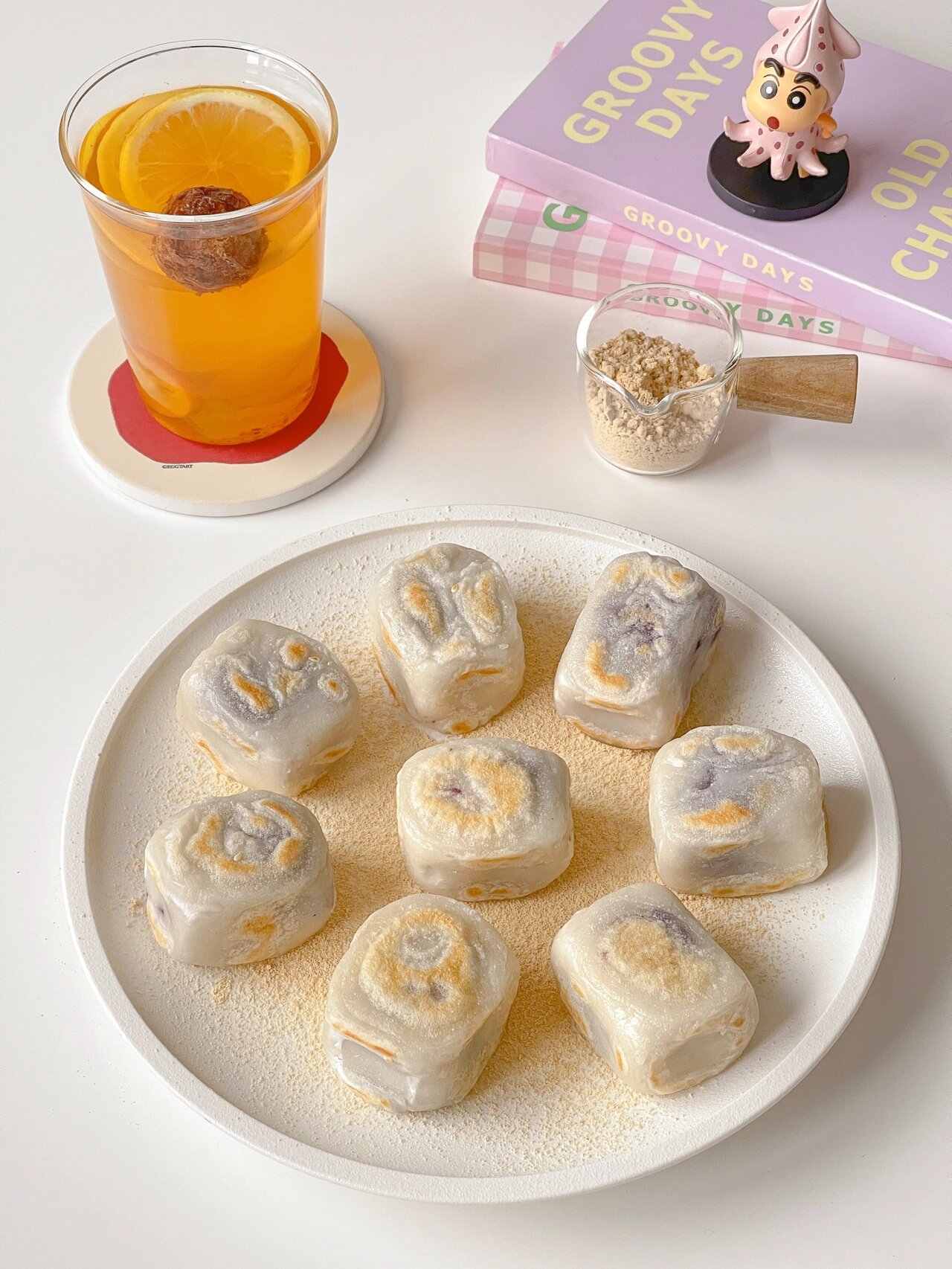 年夜饭甜品06会爆浆的芝士紫薯年糕6015免烤箱