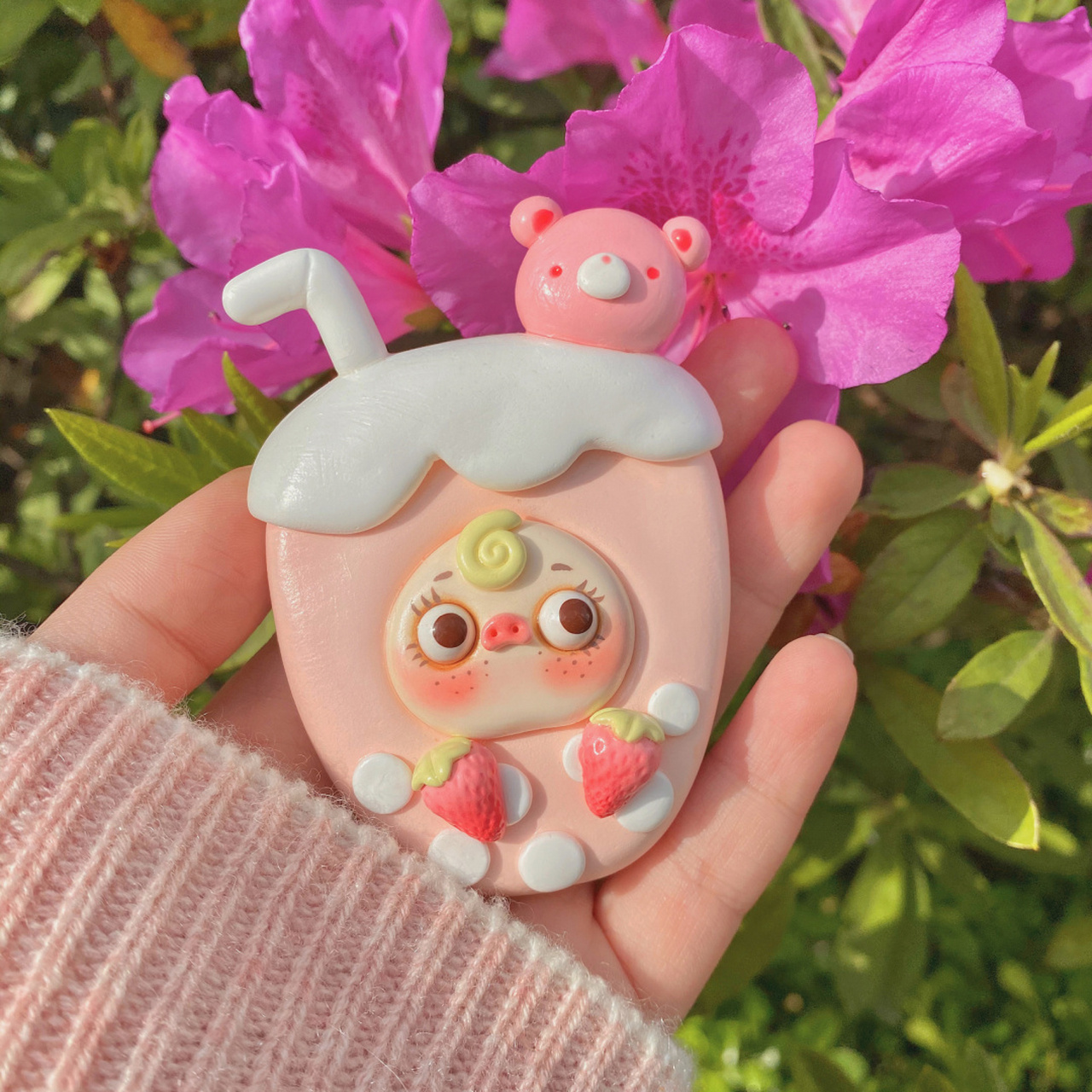 93原创粘土手作|带着99juju们去踏青97 7815带着草莓芋圆