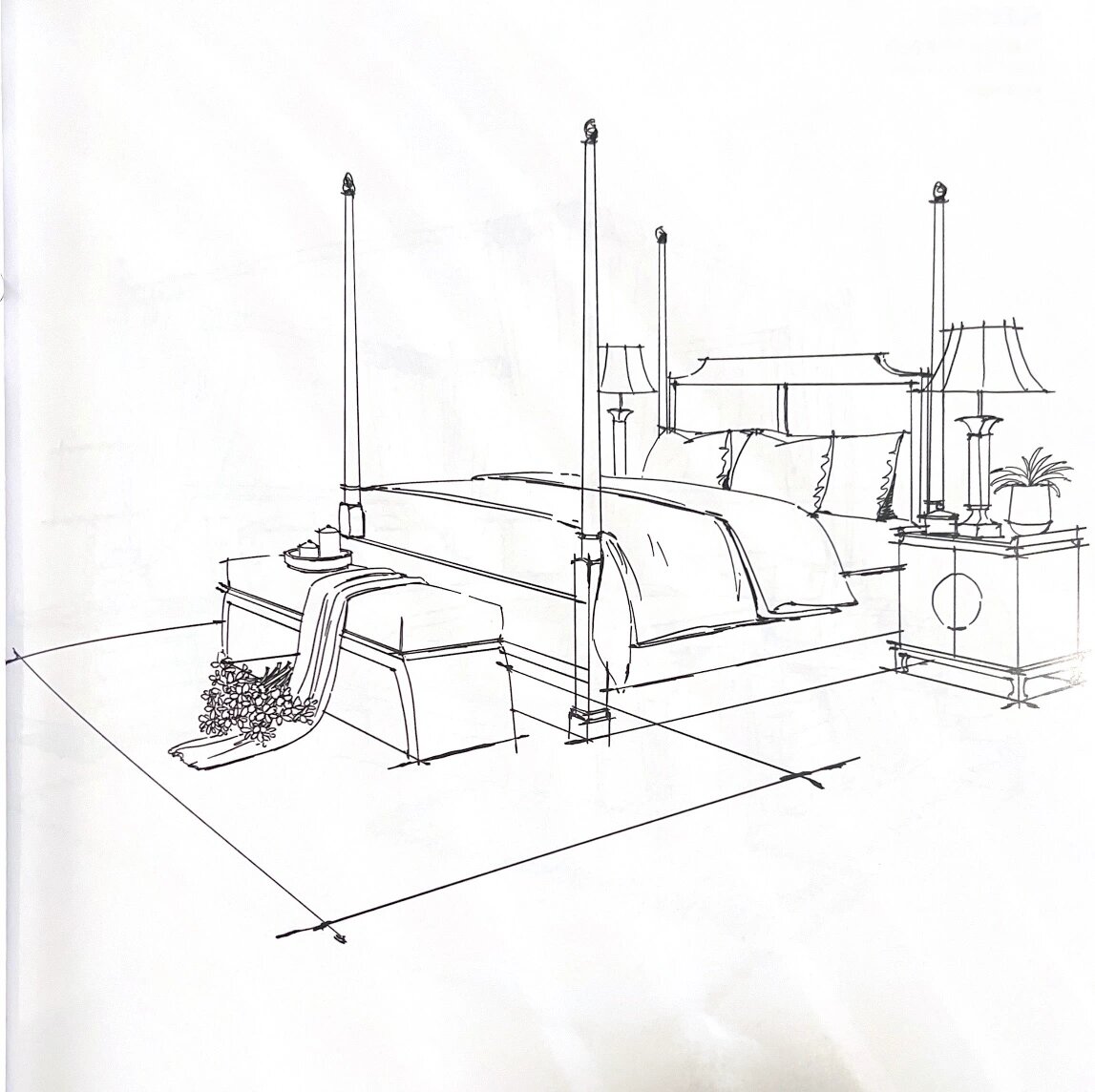 床单体手绘表现
