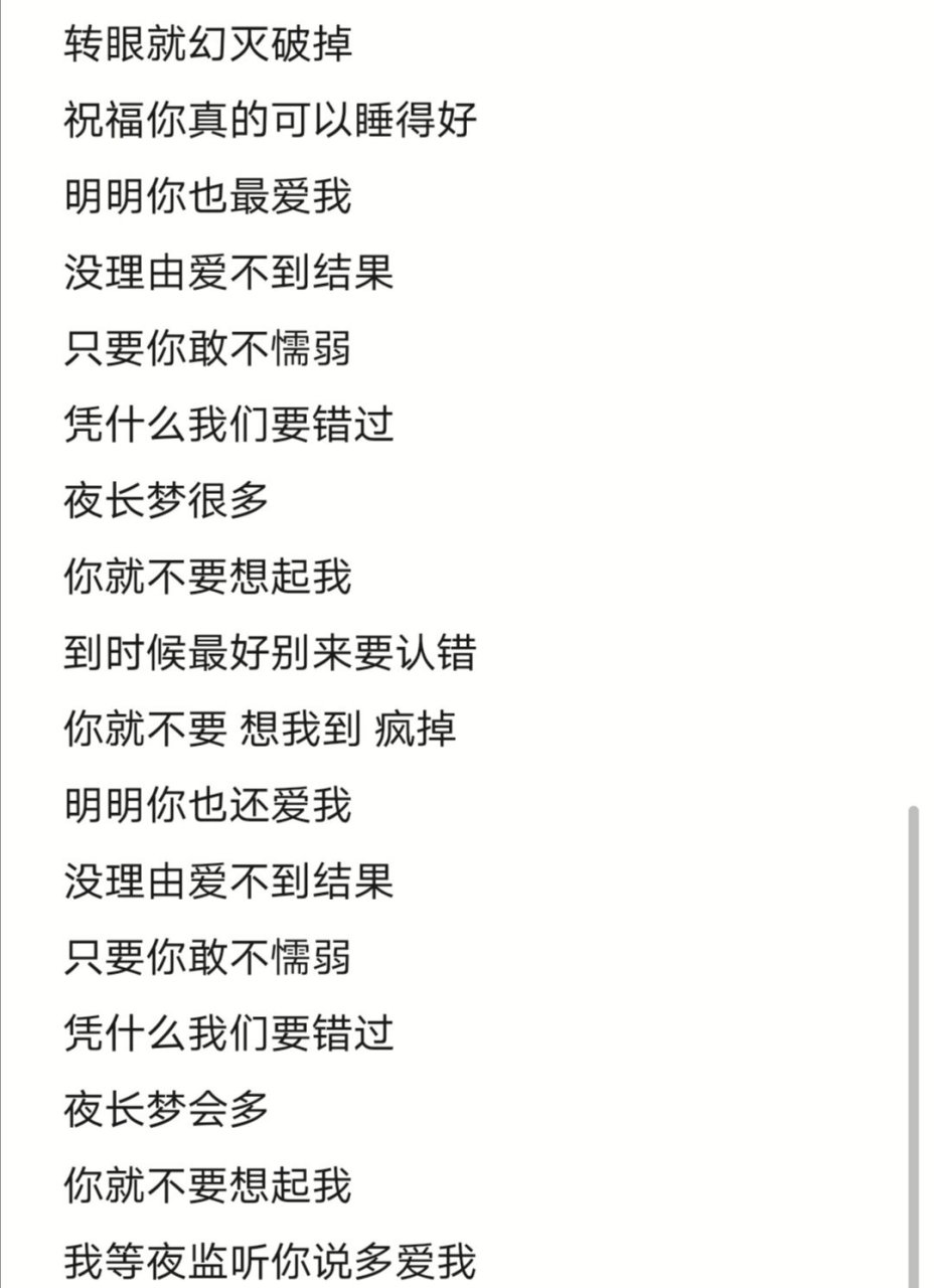 你就不要想起我:歌词