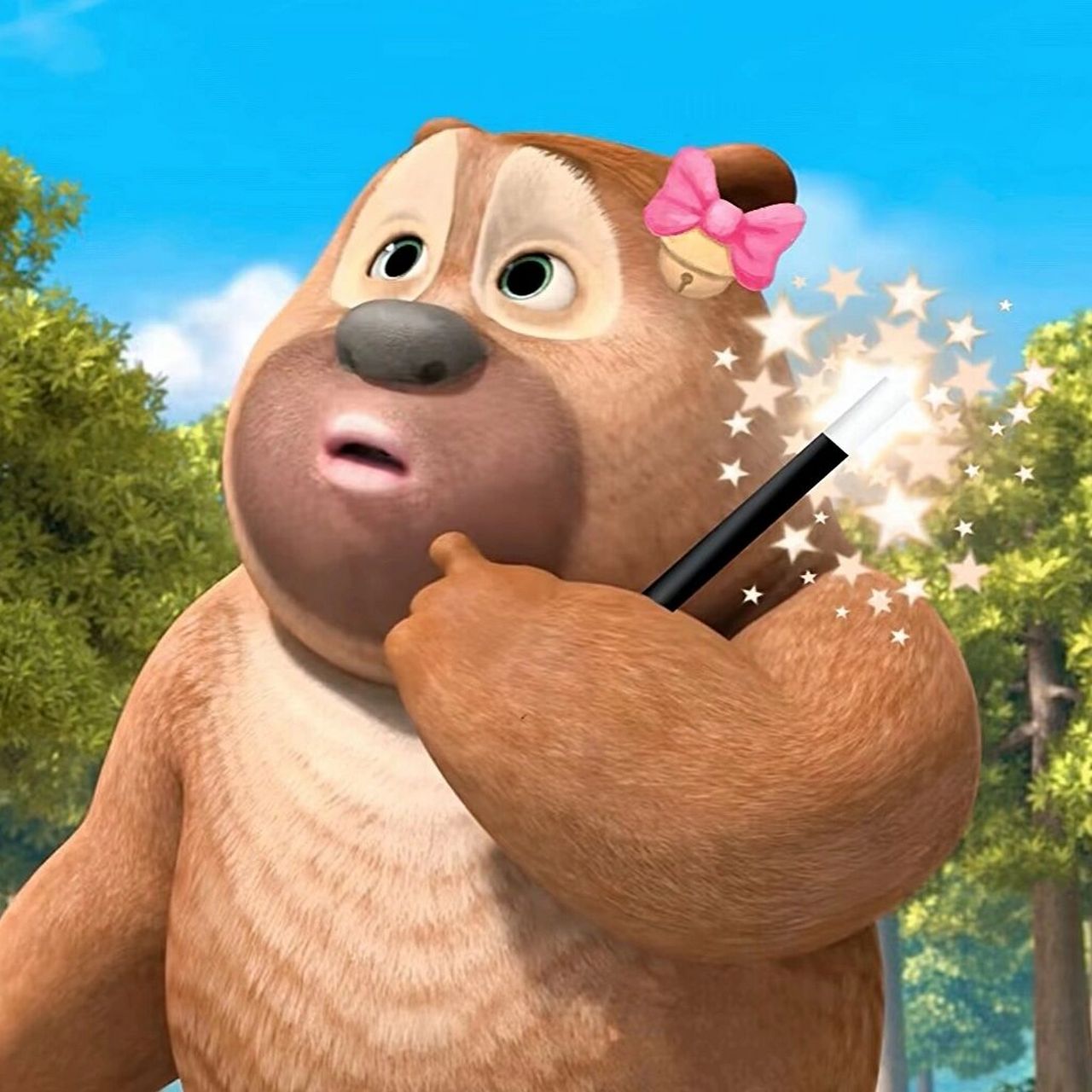 熊出没啦~ 熊二在等团子,熊大在等翠花,光头强在等嘟嘟,吉吉在等毛毛