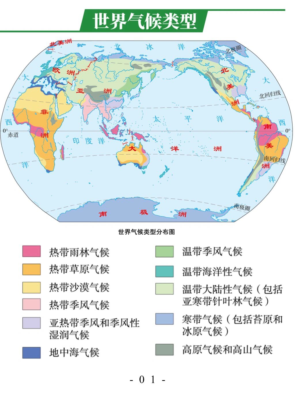 「地理小知识」世界气候类型分布图掌握了吗?