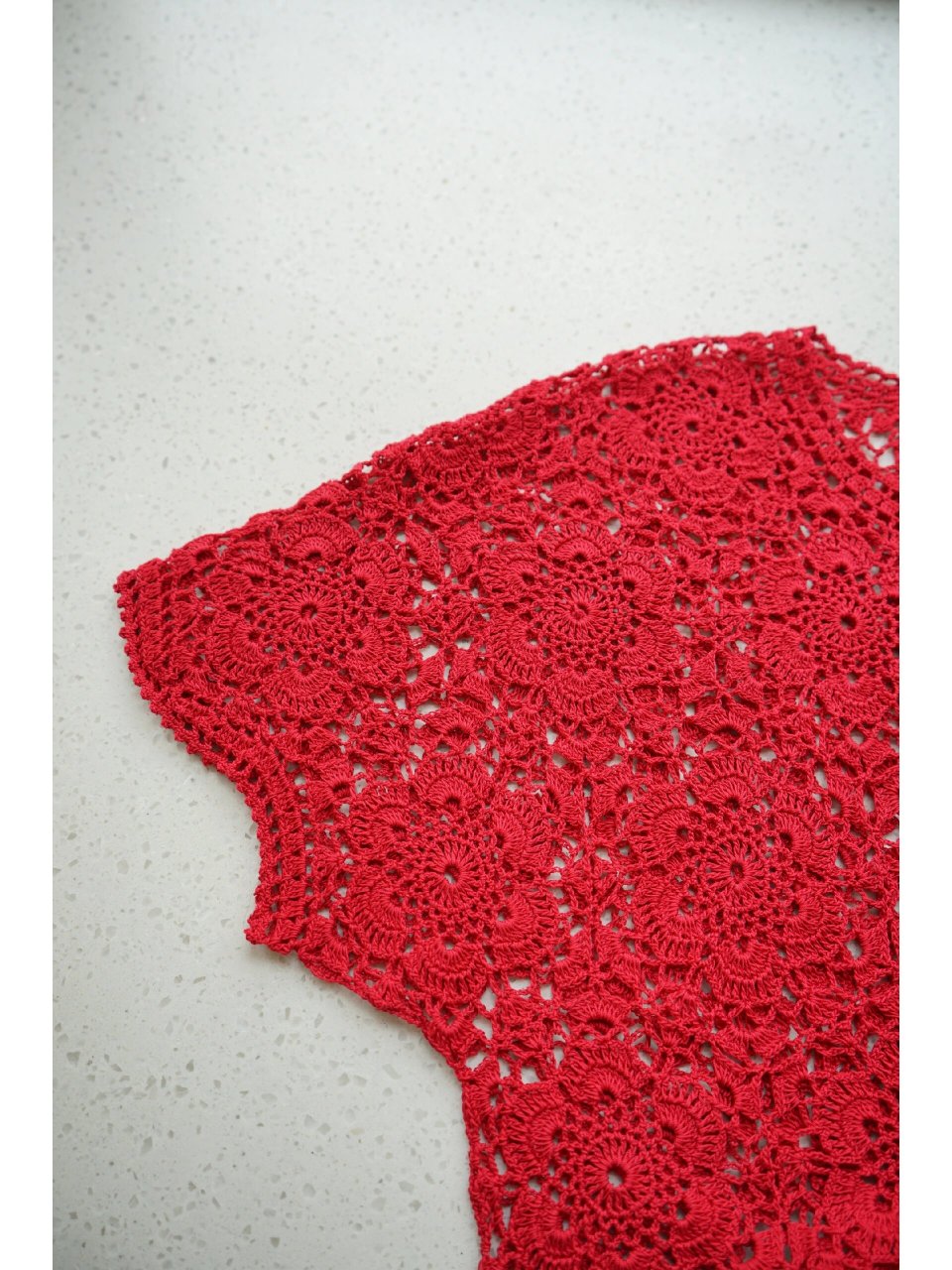 "绒花"钩针短袖 拼花衣服中最喜欢绒花的花片,所以二刷绒花.