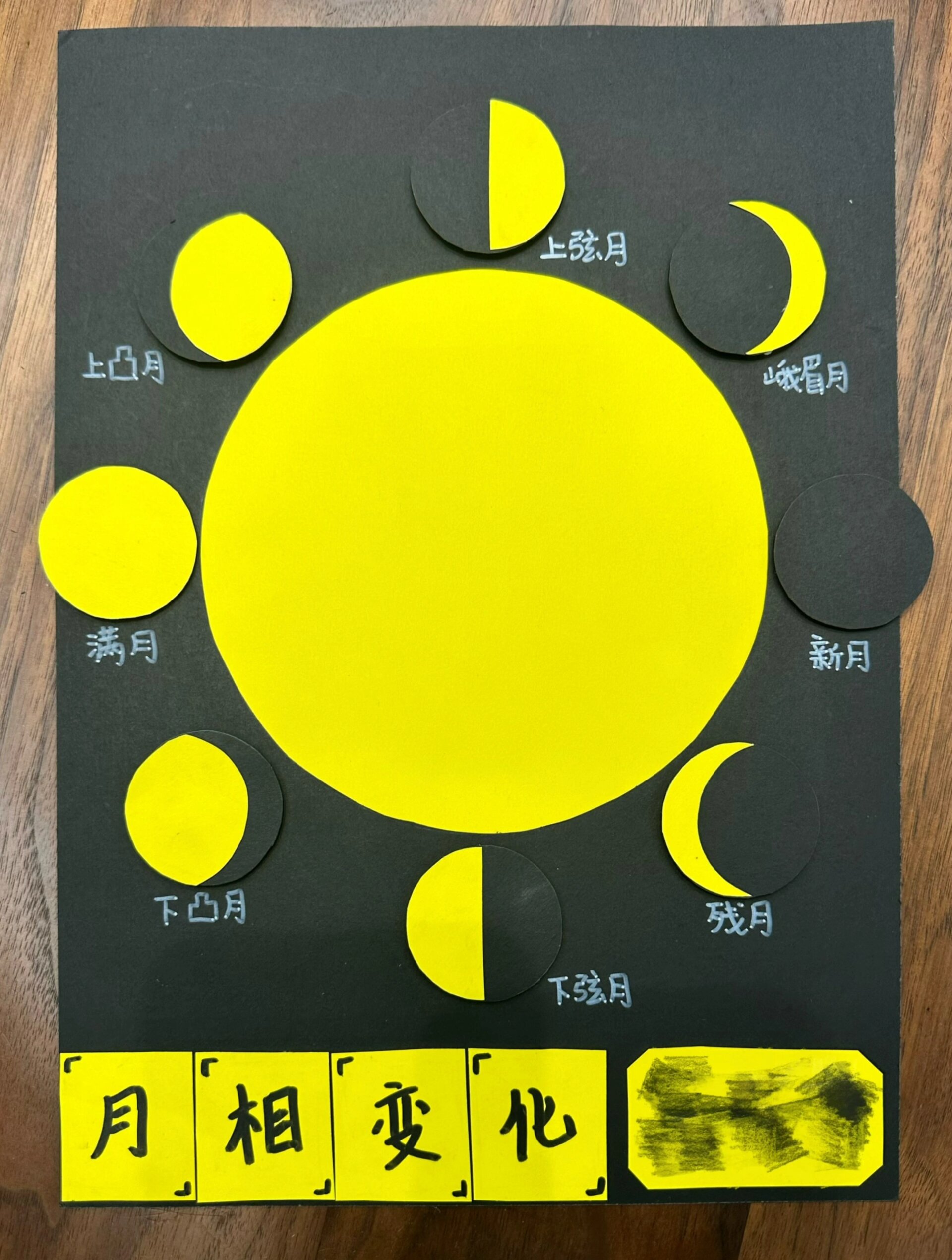 小学科学作业～自制月相变化图999597919290