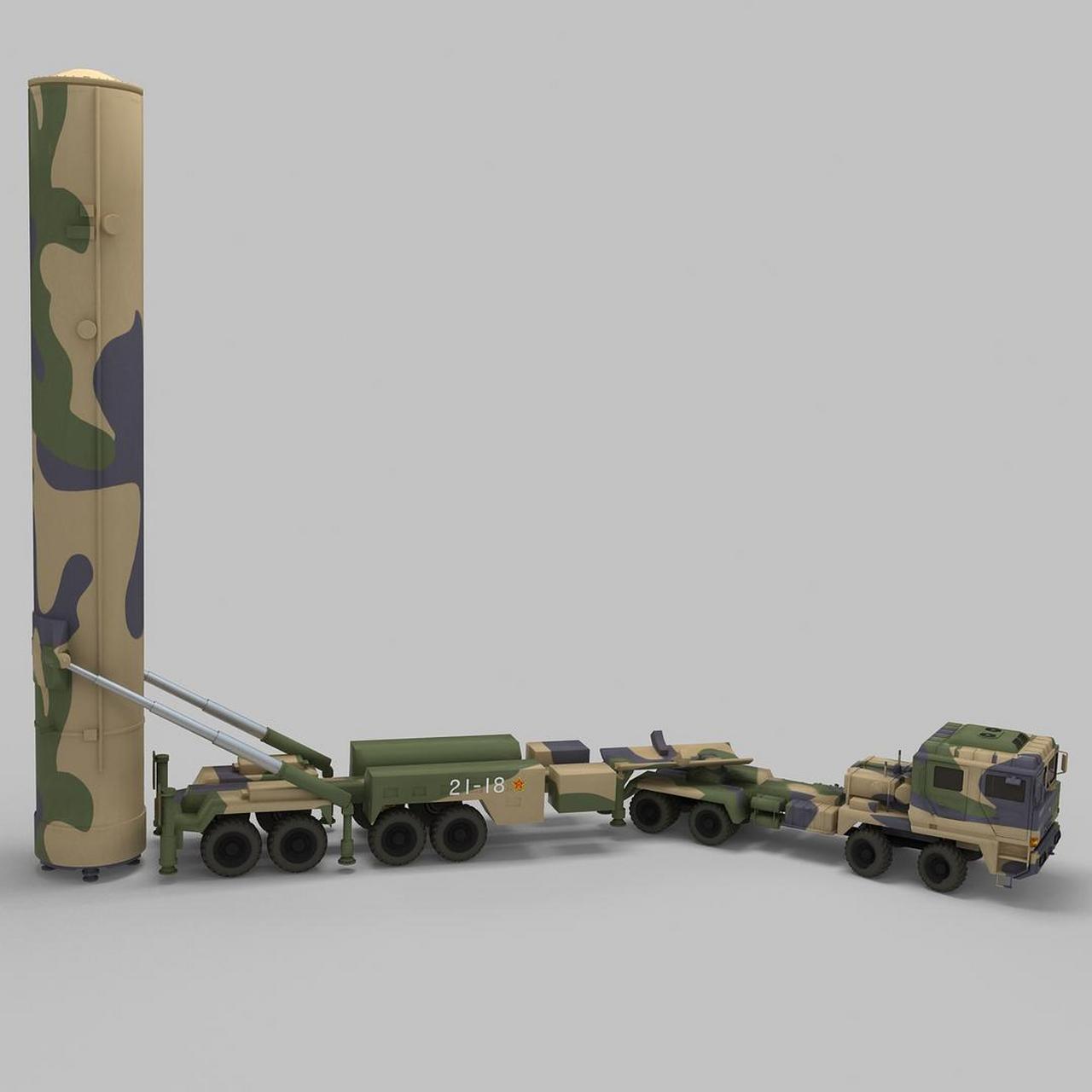 东风-31型洲际弹道导弹.重量42吨  长度13.