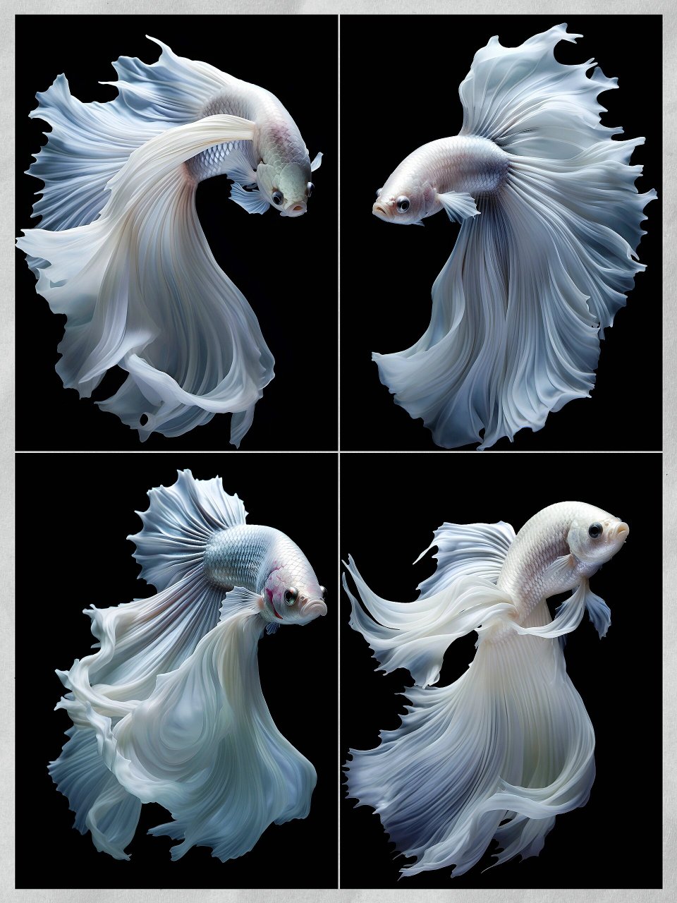 绘画素材:白色斗鱼