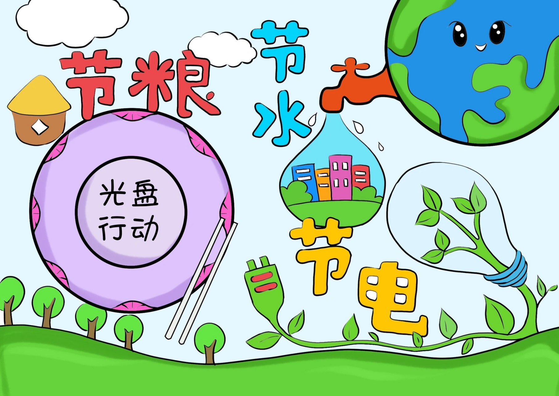 环保主题儿童画