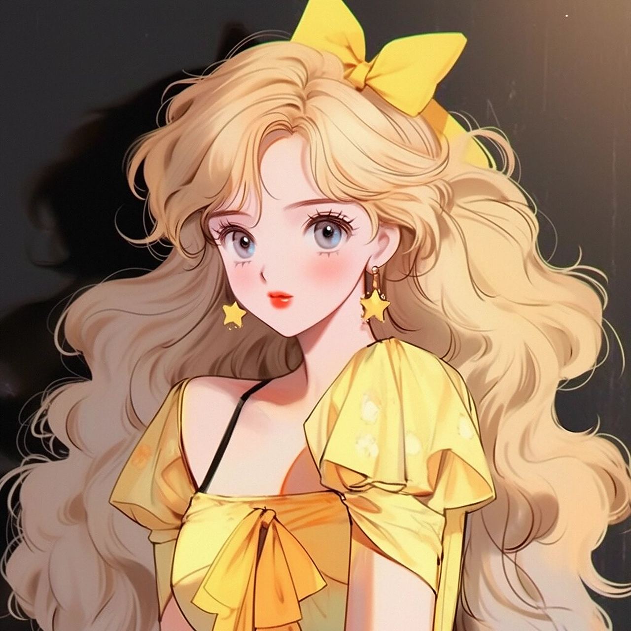 动漫气质美女头像/黄色系 青春气质有活力的头像939393