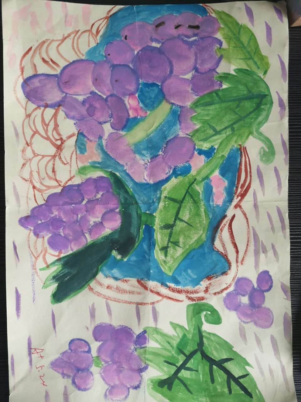 三年级下册《绿色和紫色的画》学生作业 三年级下册《绿色和紫色的画