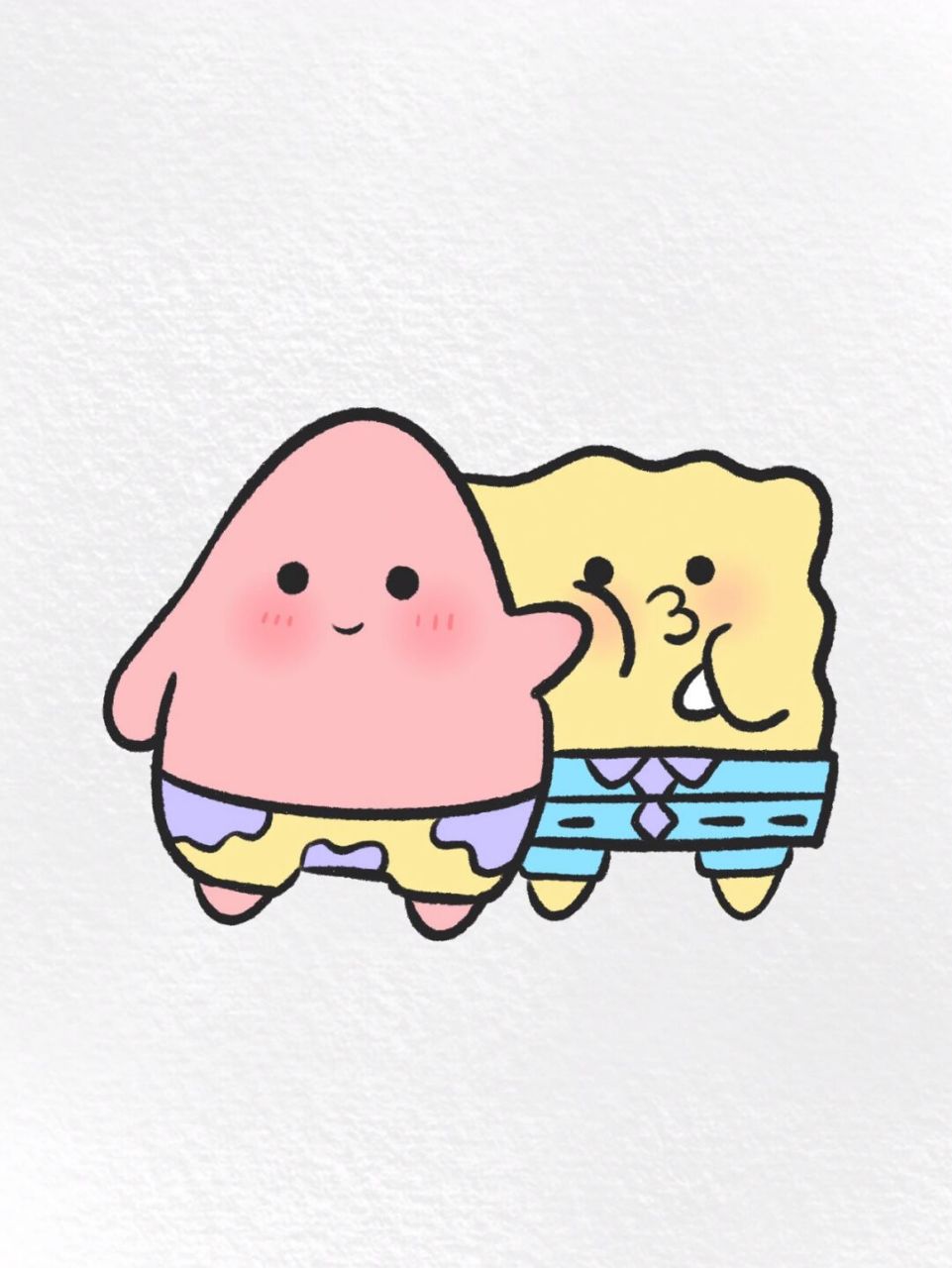 简笔画|爱你的派大星和海绵宝宝 #procreate绘画# #简笔画# #派大星和