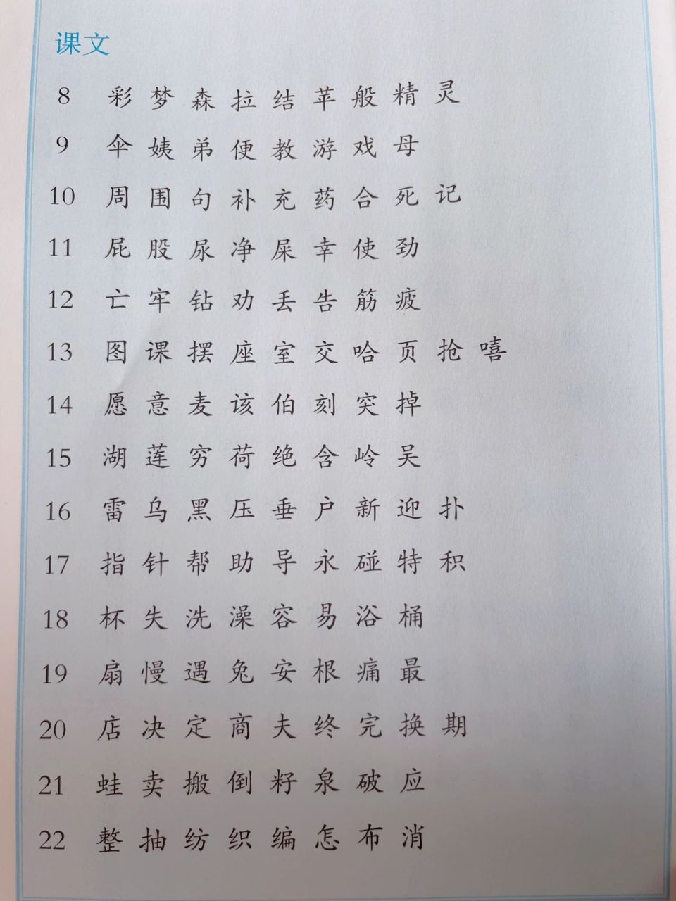 98二年级下册语文|写字表 91二年级下册语文|写字表