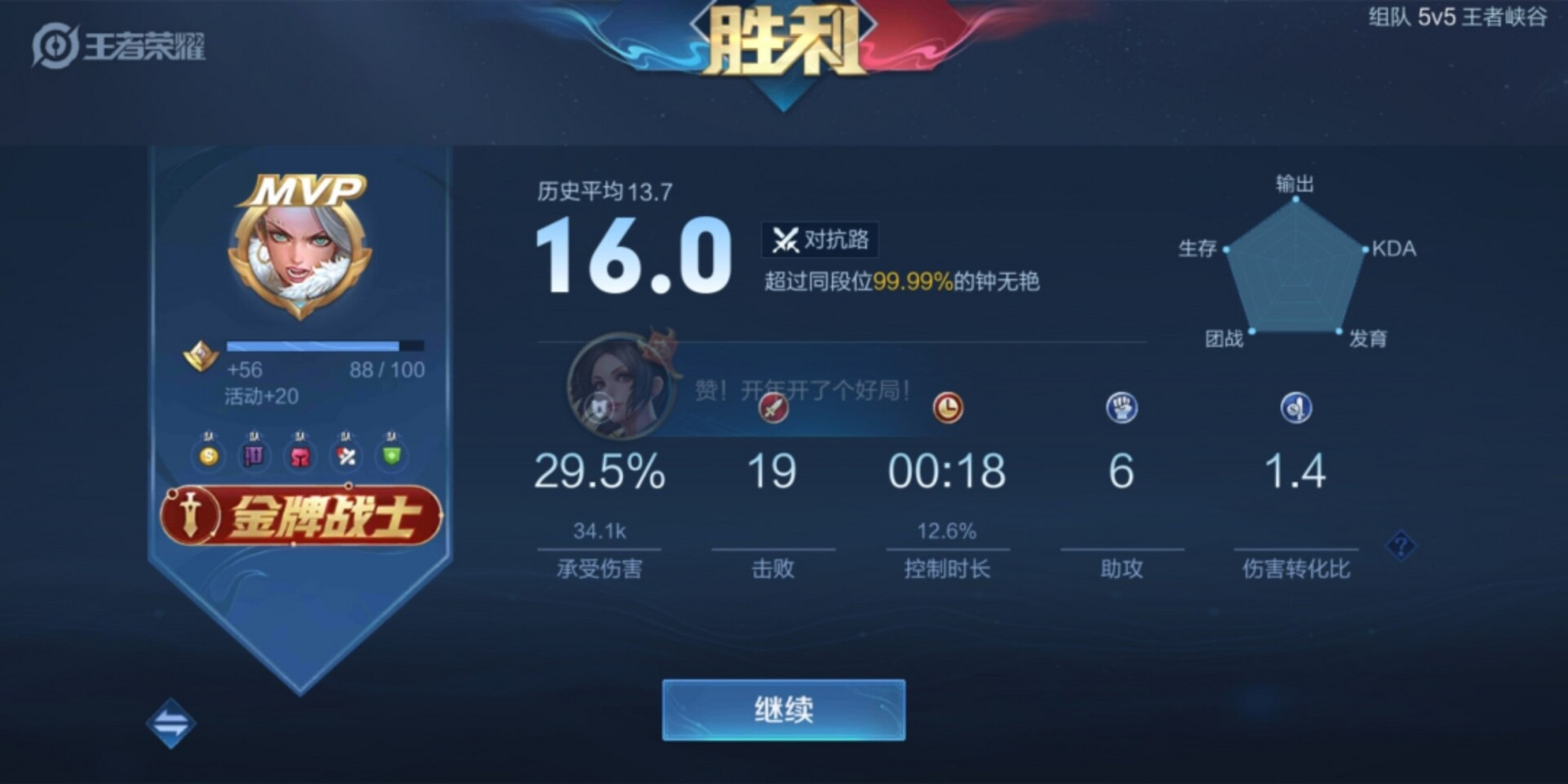 王者荣耀最高评分是多少分? 看到有人说达到过16.